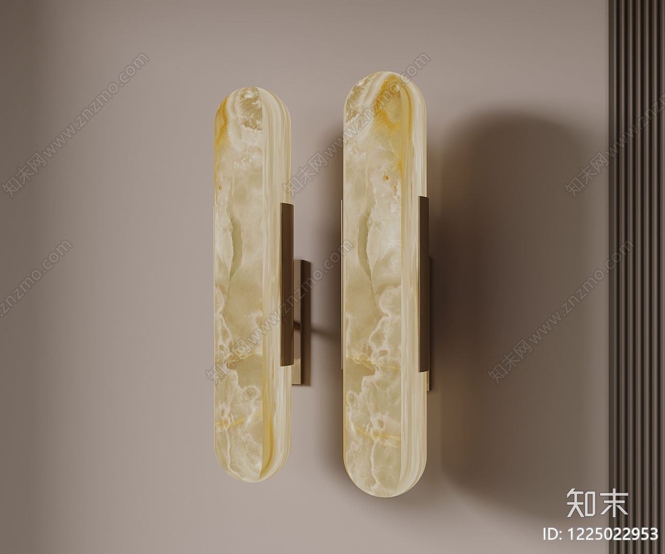 轻奢长条壁灯SU模型下载【ID:1225022953】