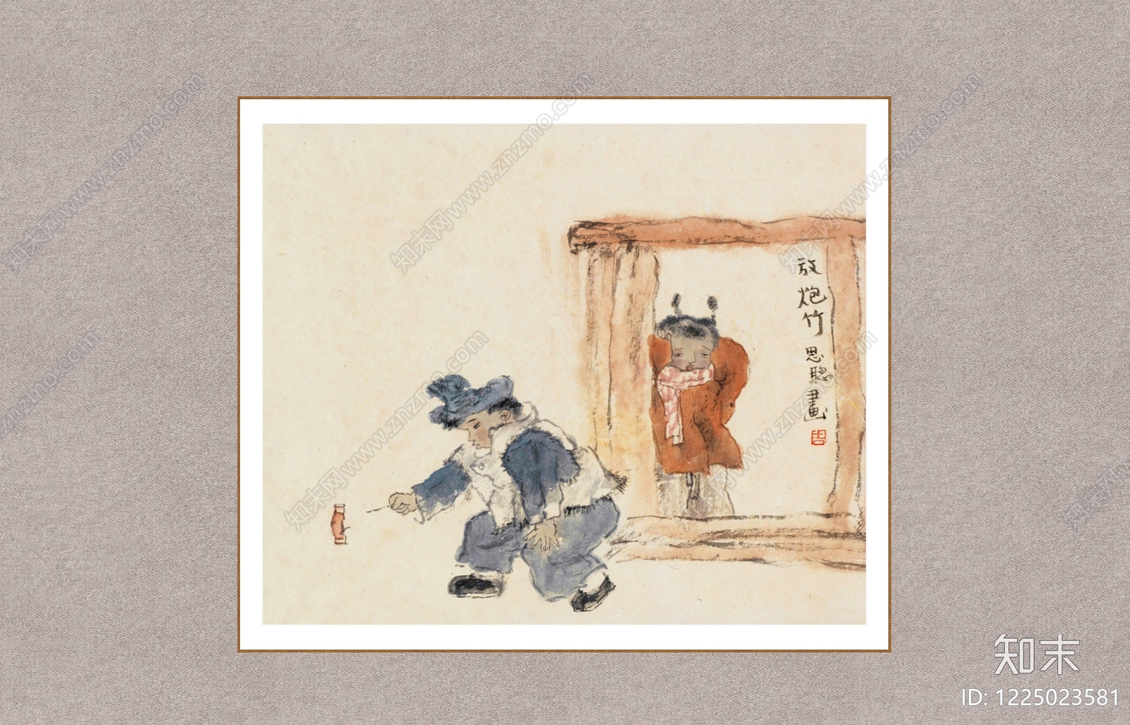 中式挂画SU模型下载【ID:1225023581】