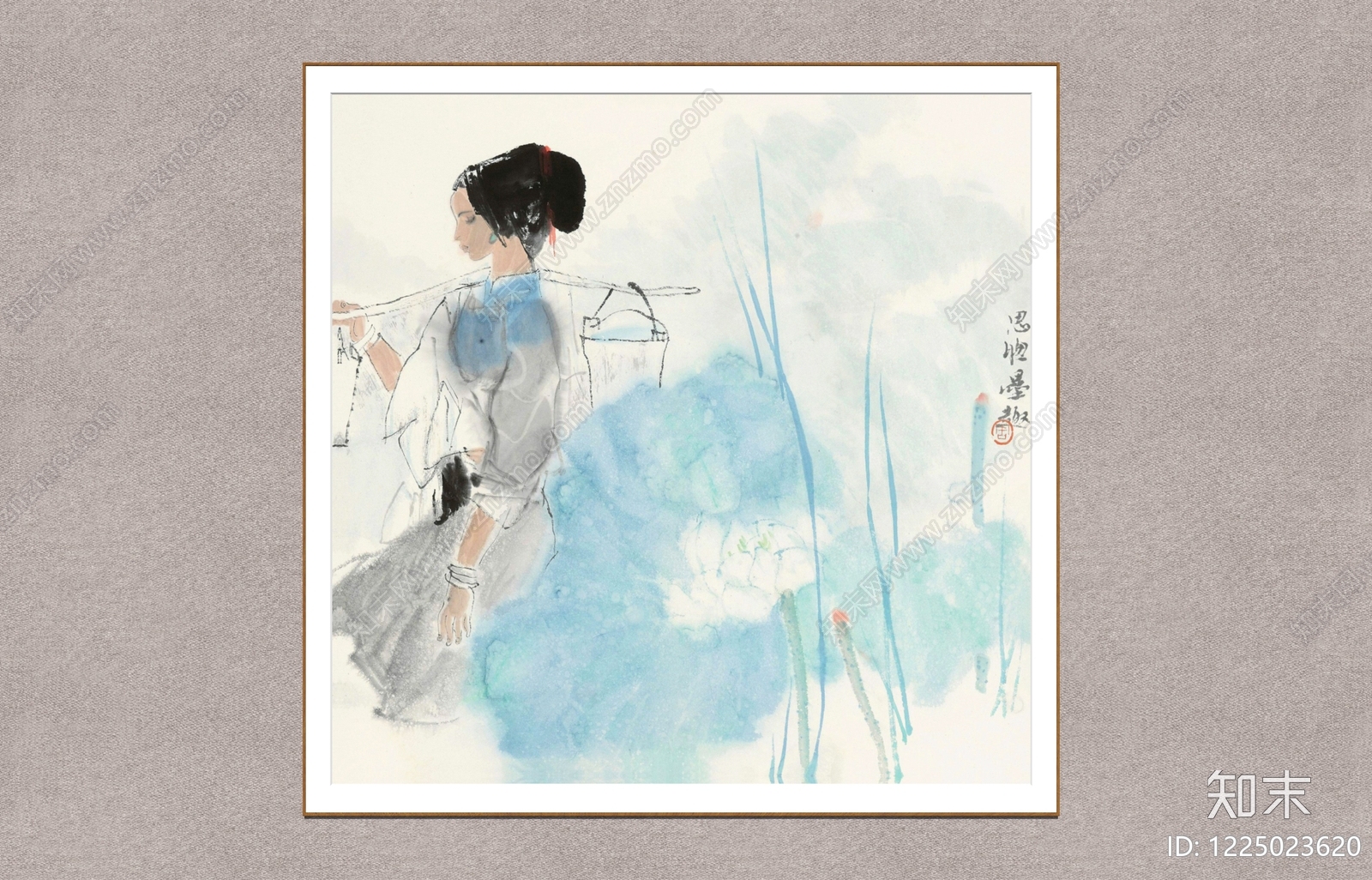 中式挂画SU模型下载【ID:1225023620】