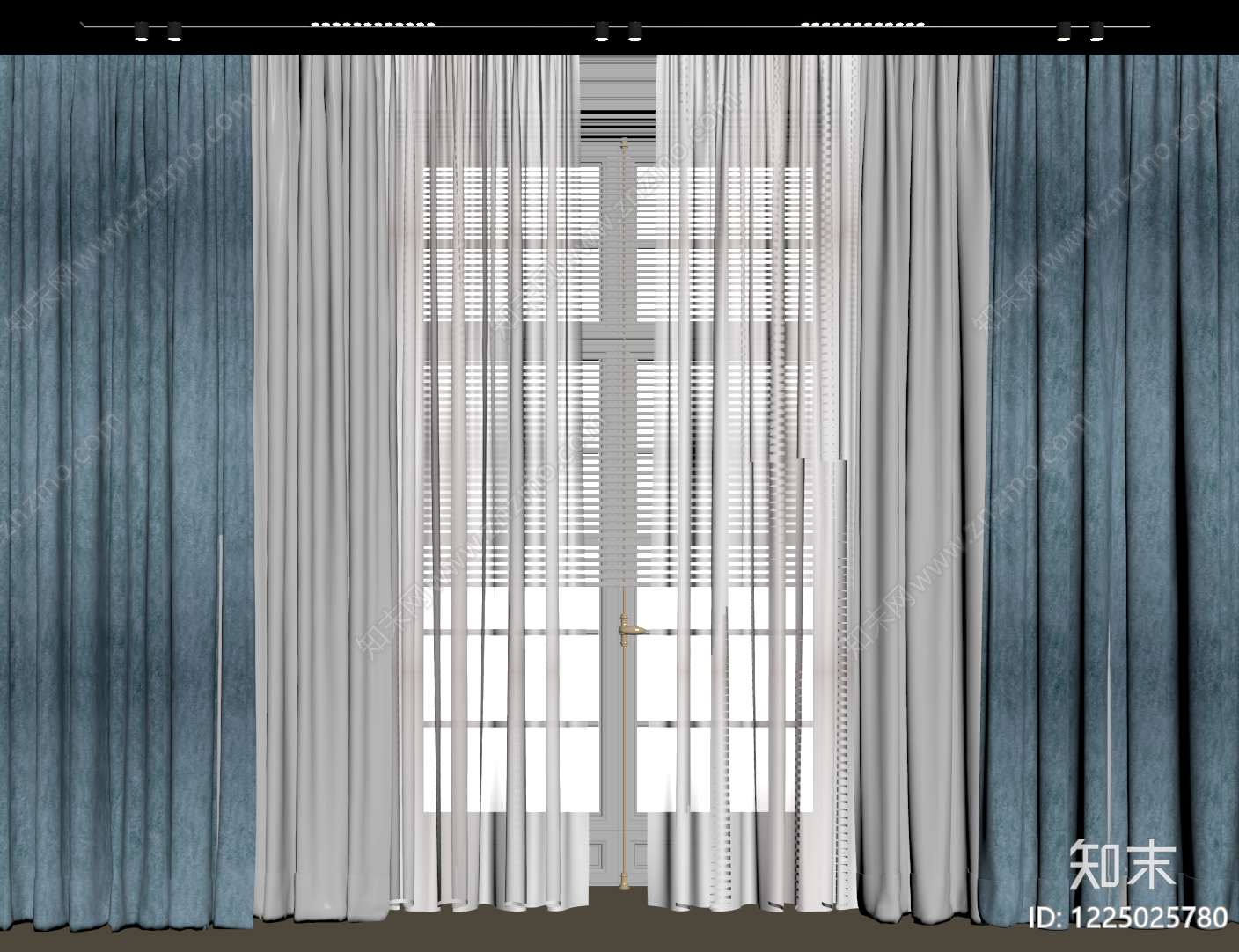 现代窗帘SU模型下载【ID:1225025780】
