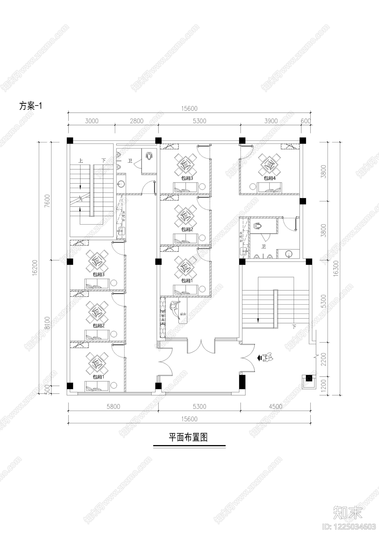 棋牌室CAD图纸