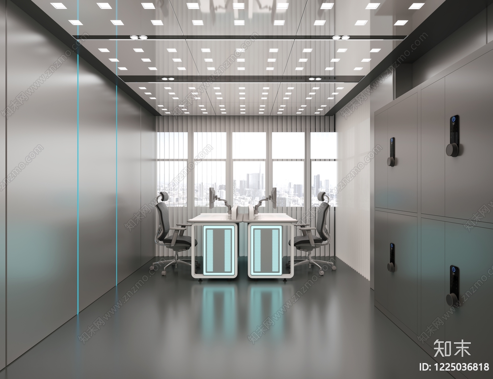 现代办公区3D模型下载【ID:1225036818】