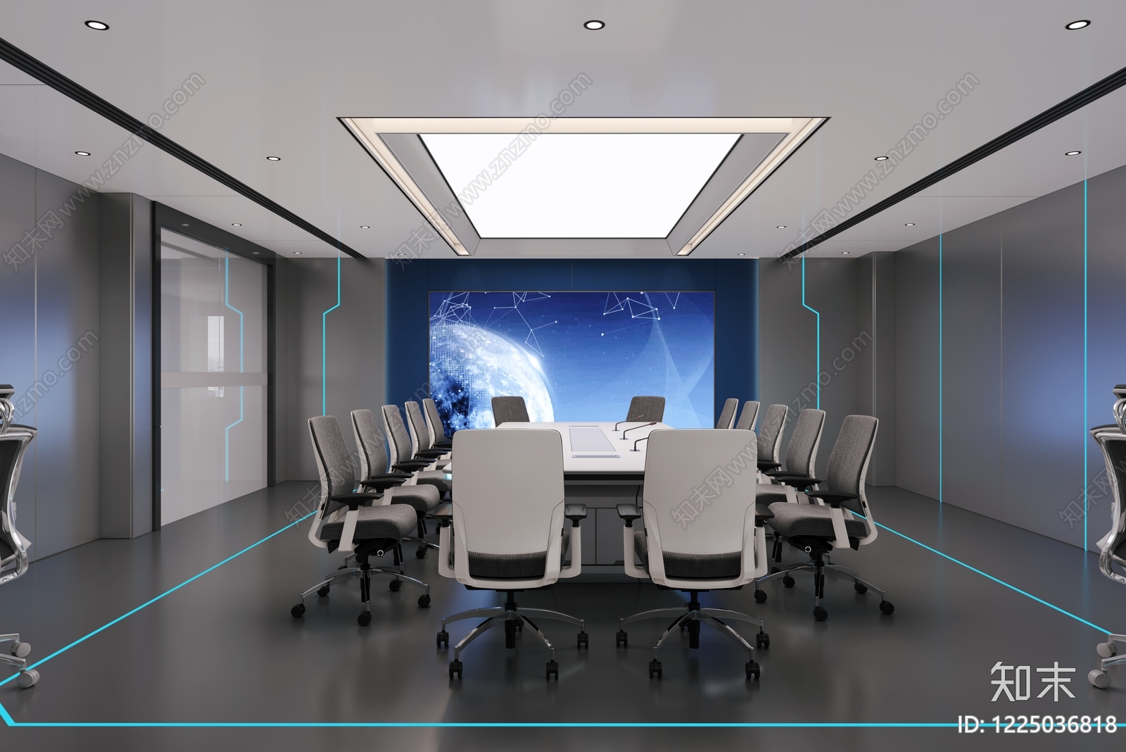 现代办公区3D模型下载【ID:1225036818】