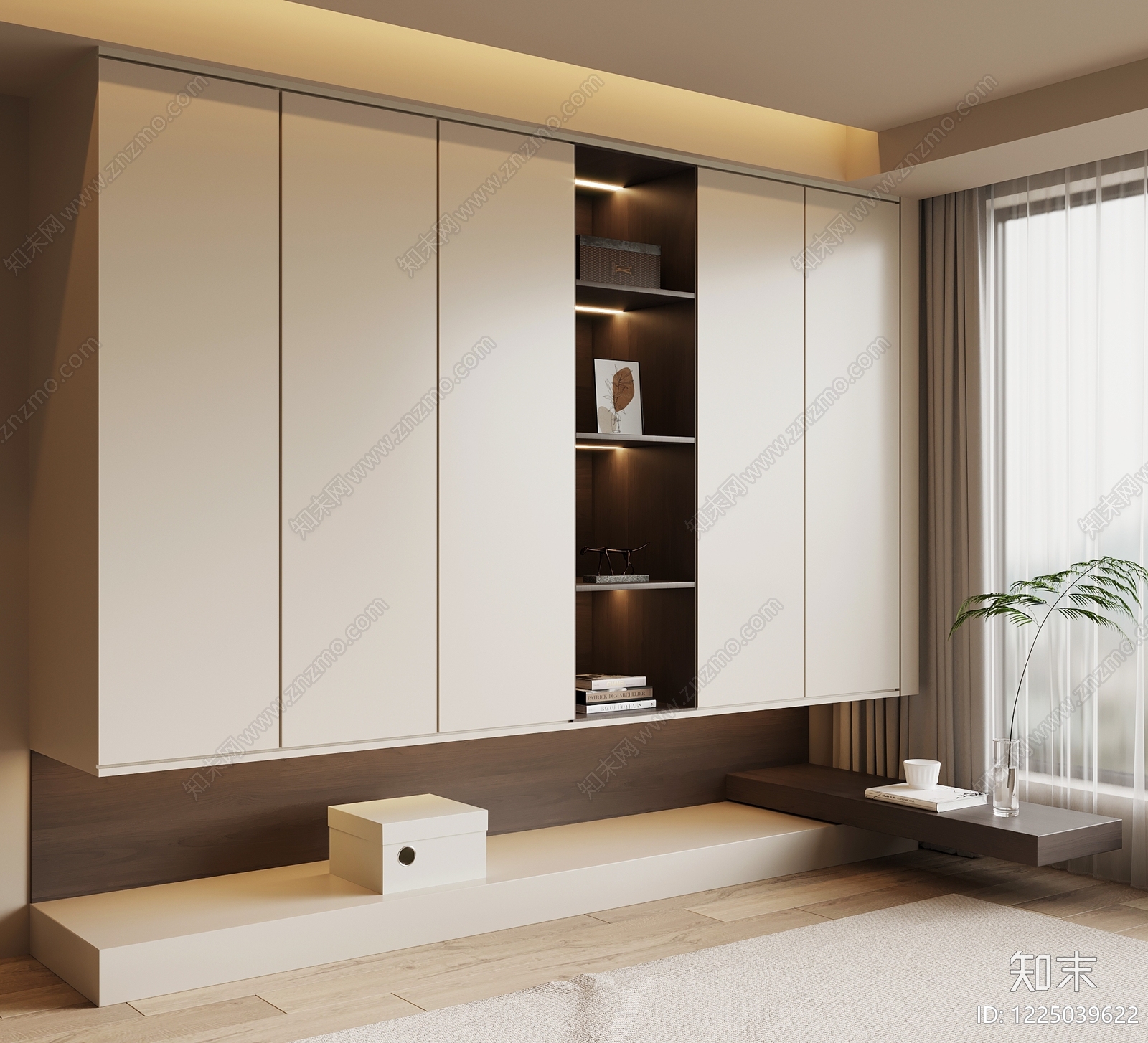 现代简约衣柜3D模型下载【ID:1225039622】