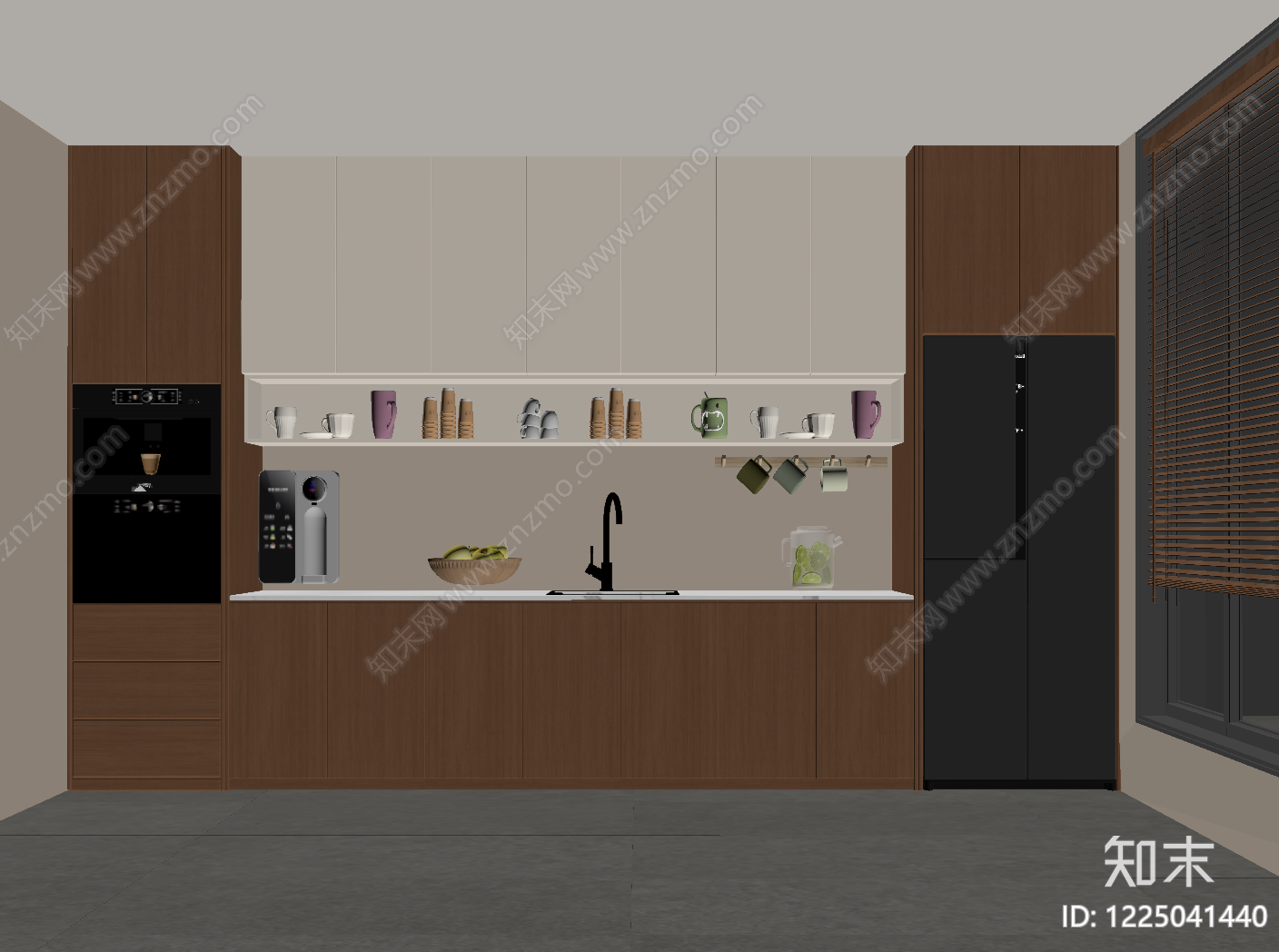 原木风茶水间SU模型下载【ID:1225041440】