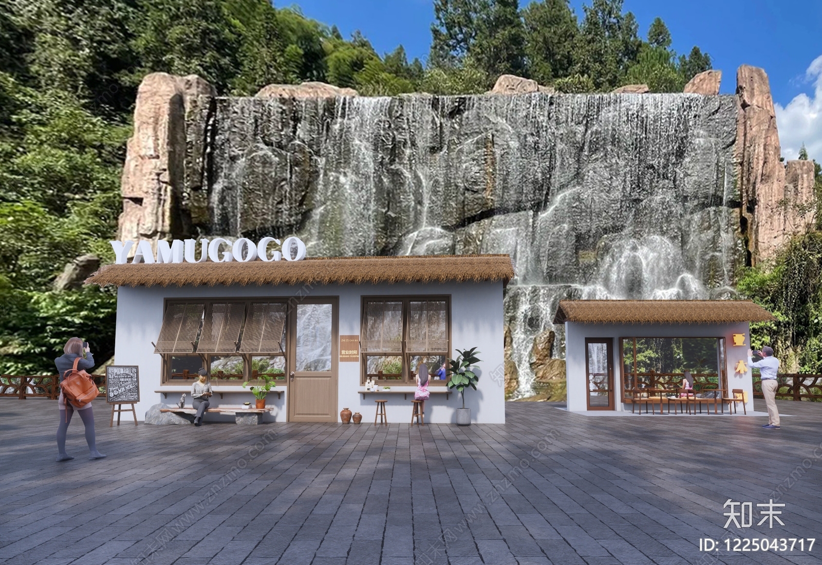 新中式门头SU模型下载【ID:1225043717】