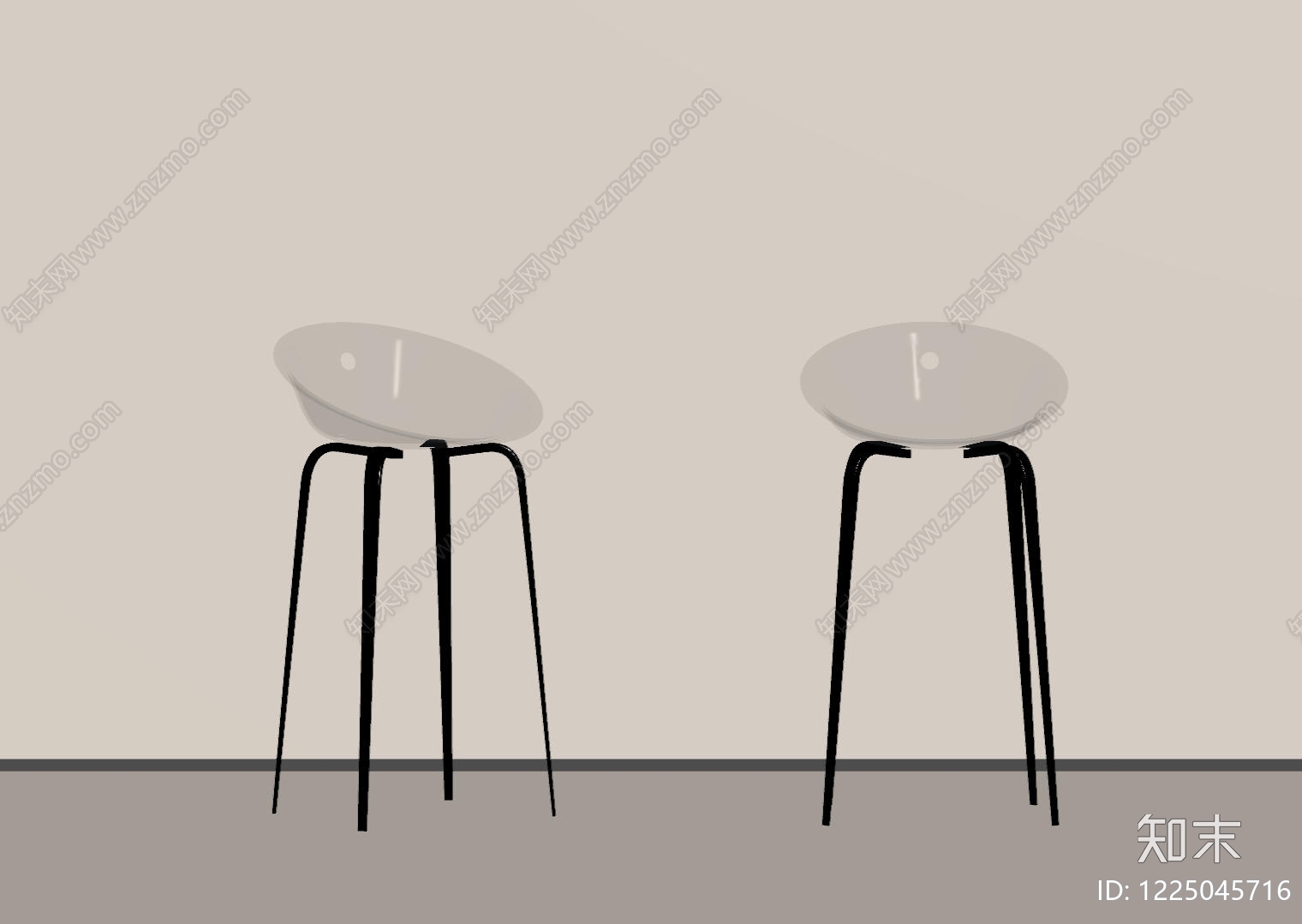 极简吧椅SU模型下载【ID:1225045716】