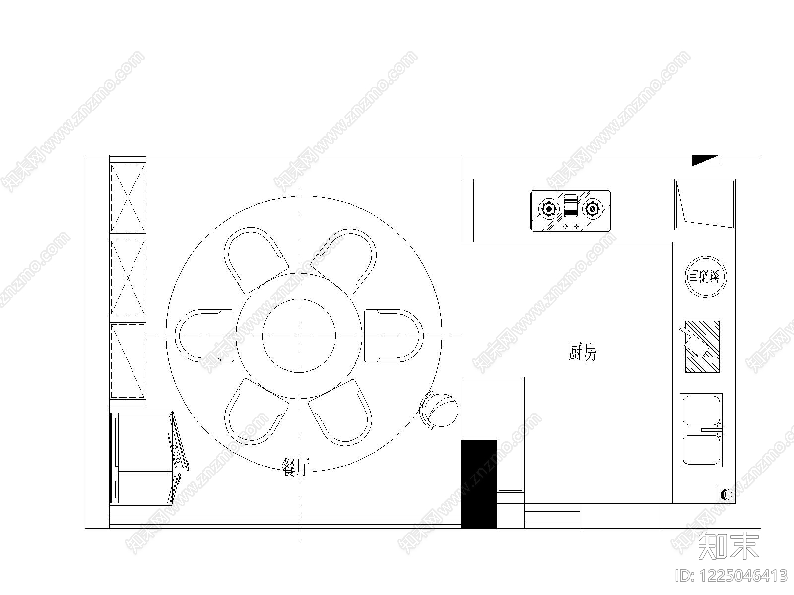 餐厅cad施工图下载【ID:1225046413】