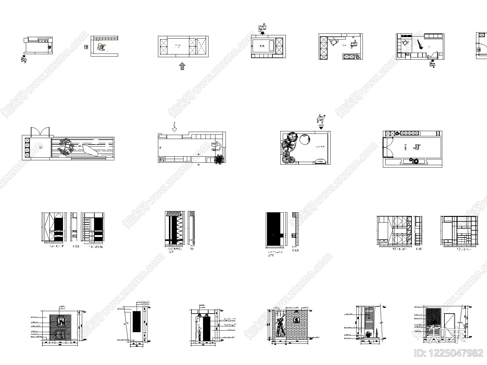玄关cad施工图下载【ID:1225047982】