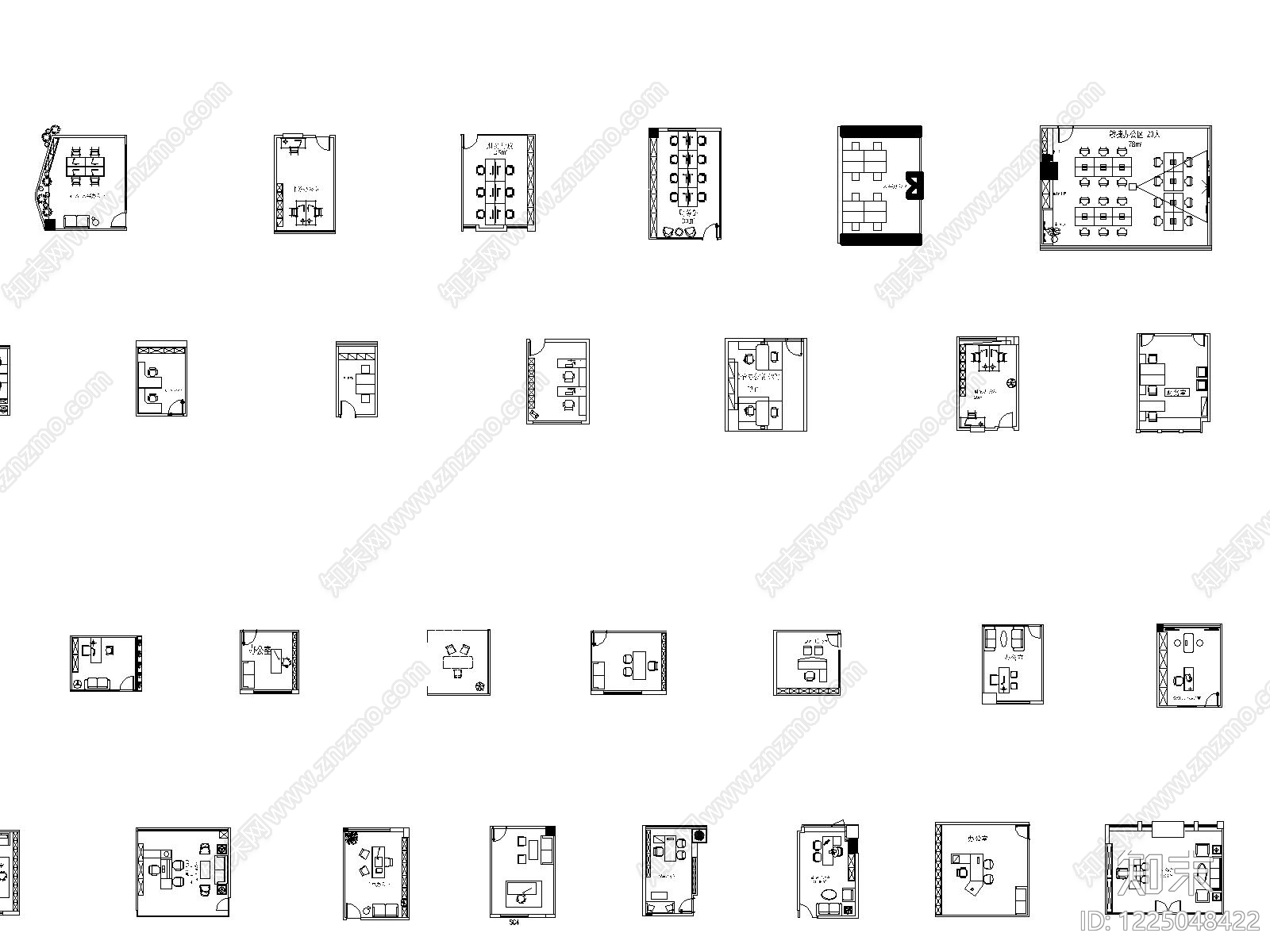 开放办公室cad施工图下载【ID:1225048422】