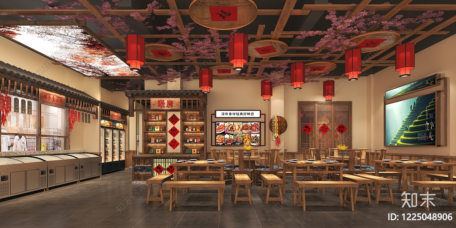 中式中餐厅3D模型下载【ID:1225048906】
