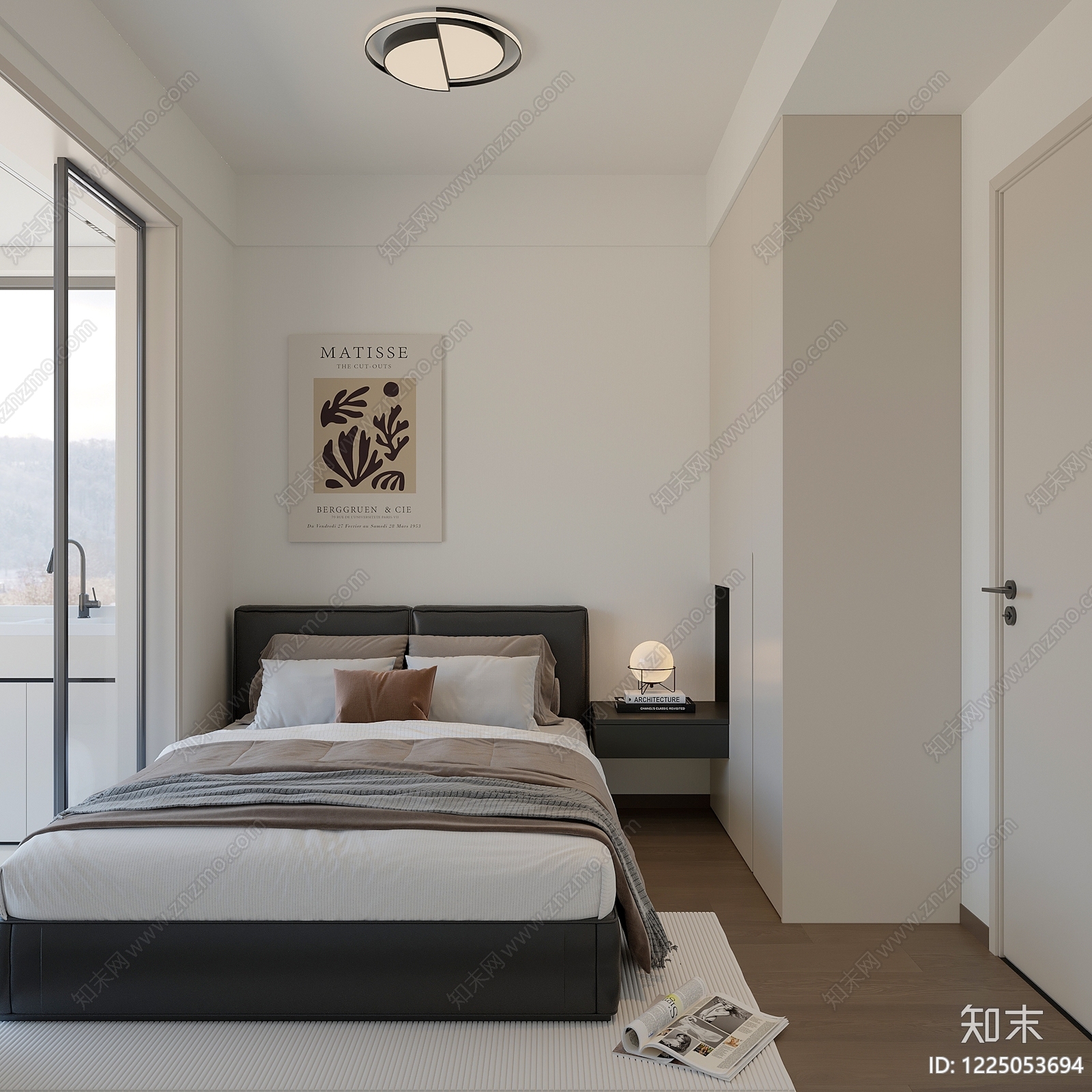 现代简约家居卧室SU模型下载【ID:1225053694】