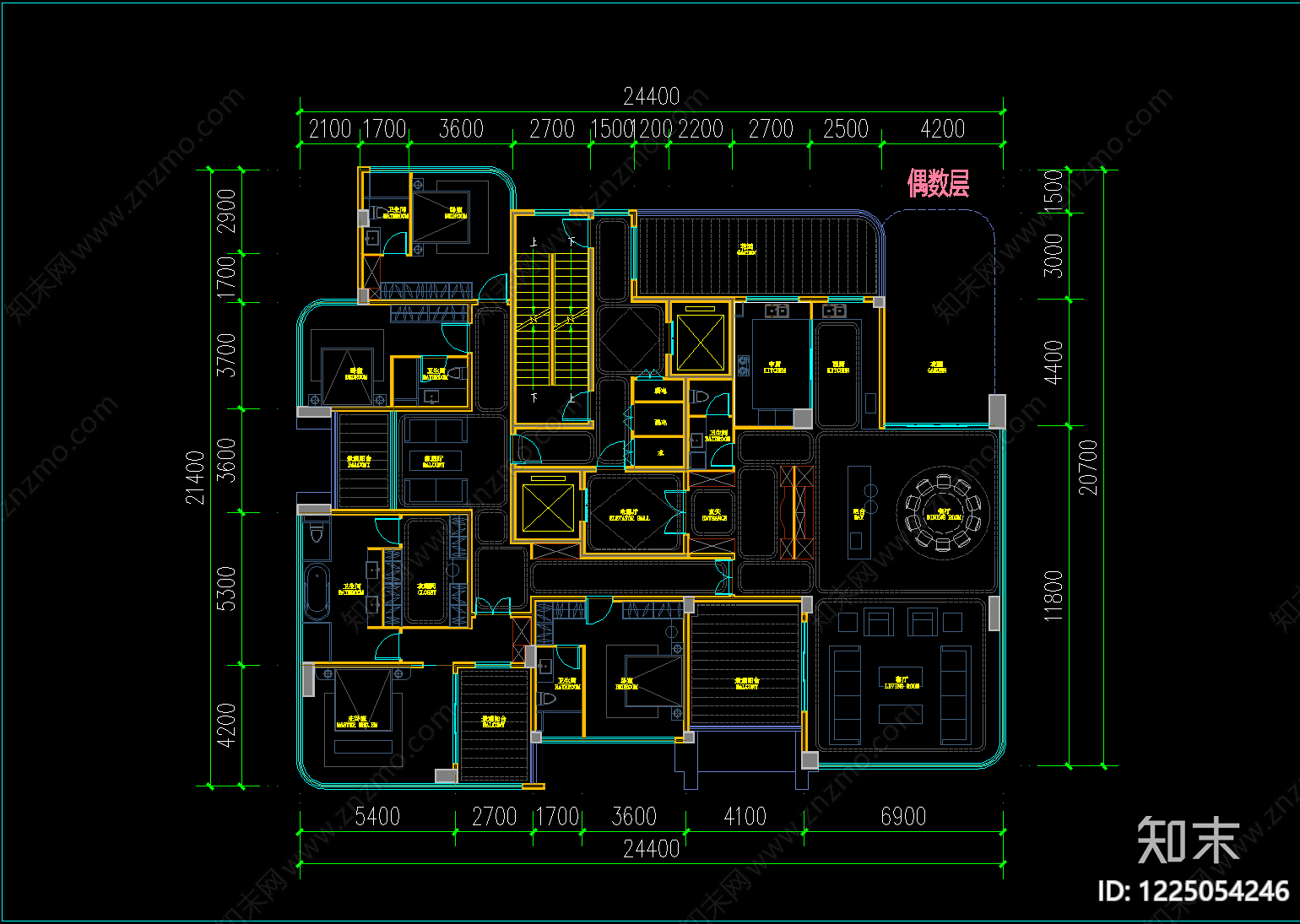 高层住宅cad施工图下载【ID:1225054246】