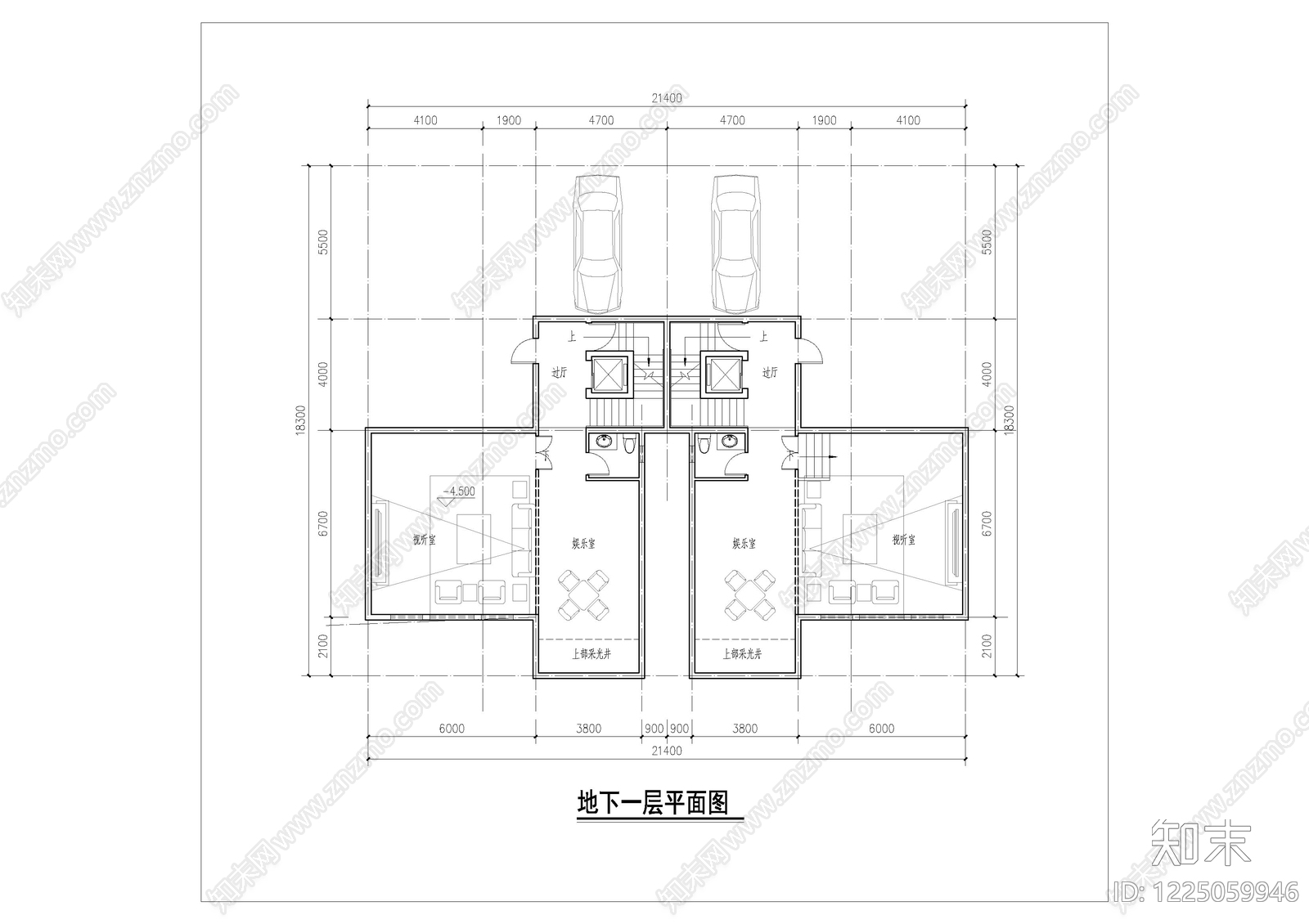 别墅建筑cad施工图下载【ID:1225059946】