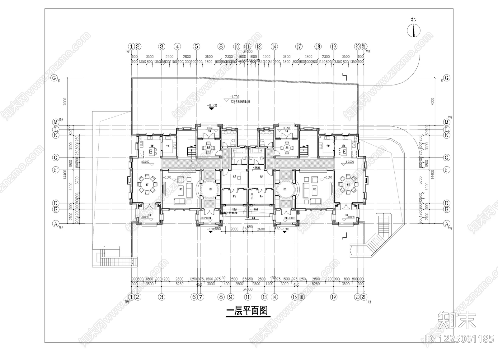 别墅建筑cad施工图下载【ID:1225061185】