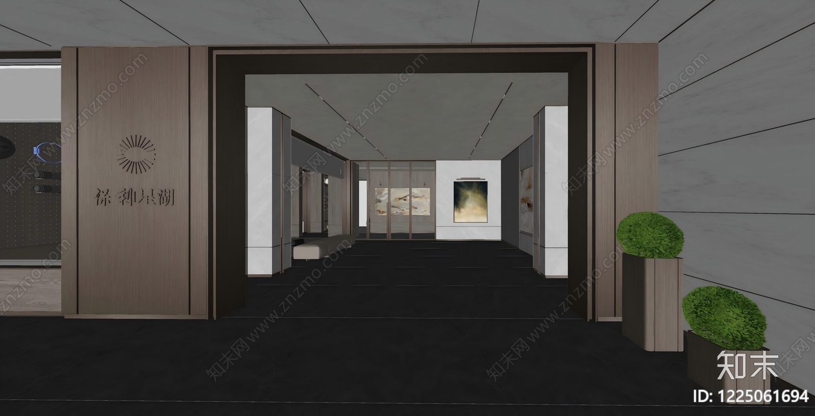 现代简约艺术展厅SU模型下载【ID:1225061694】