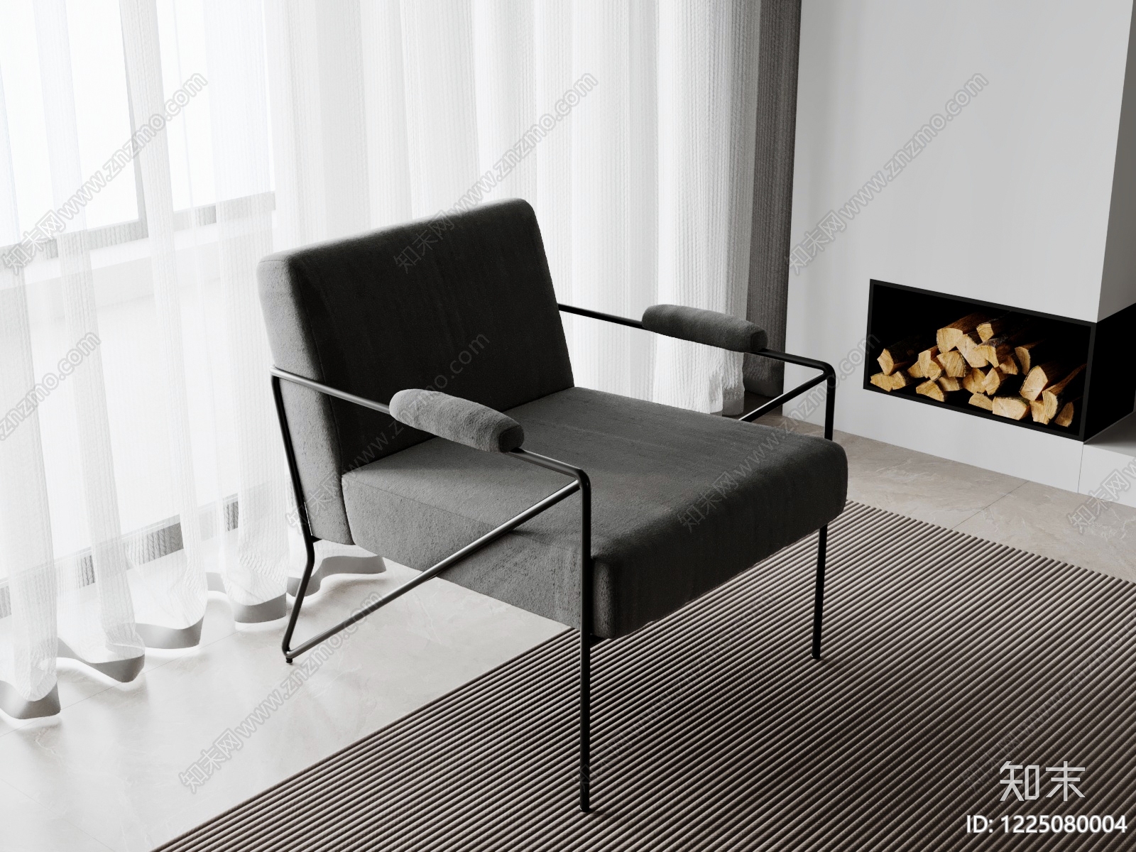 意式极简休闲椅SU模型下载【ID:1225080004】