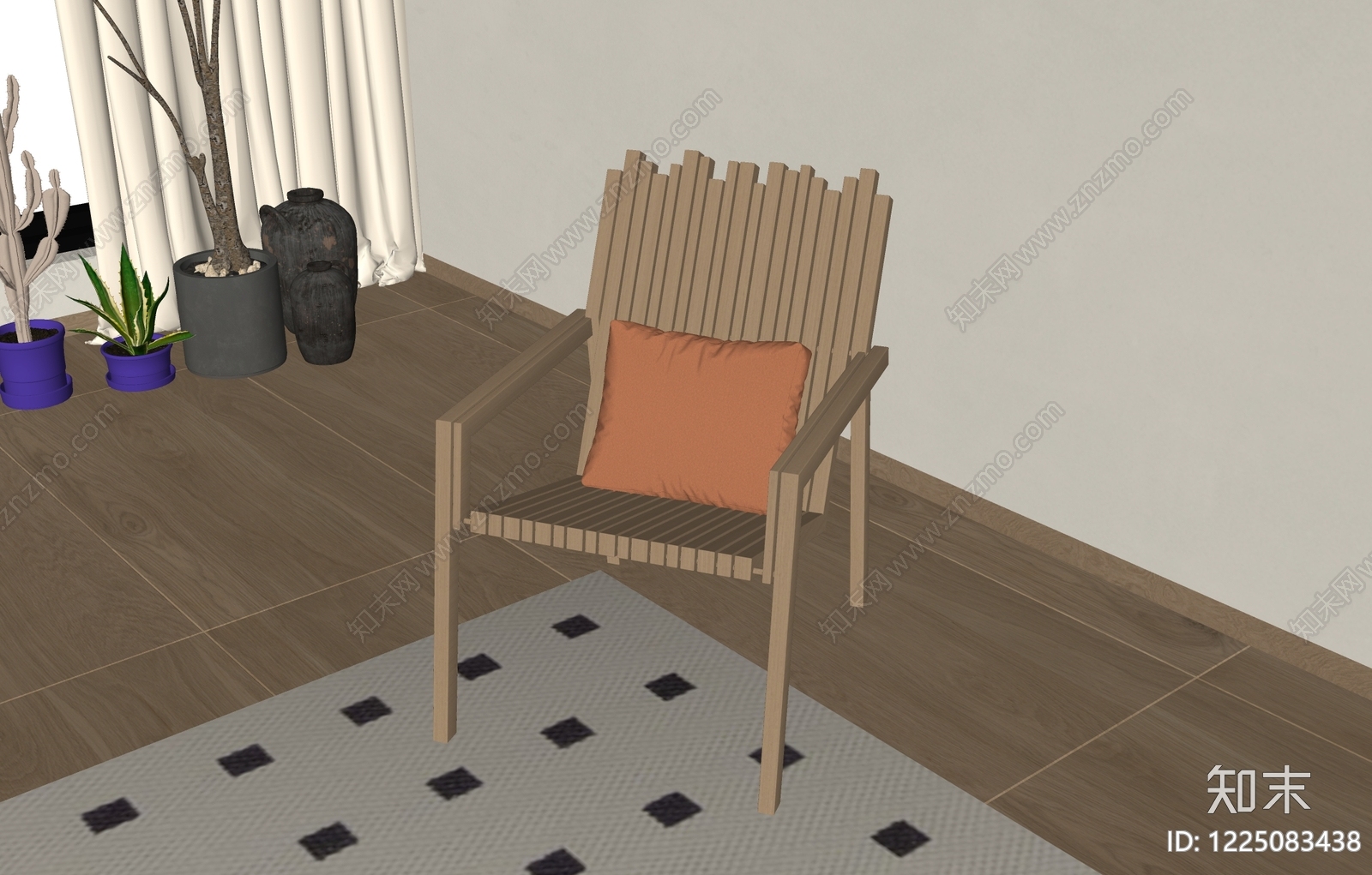 休闲椅SU模型下载【ID:1225083438】