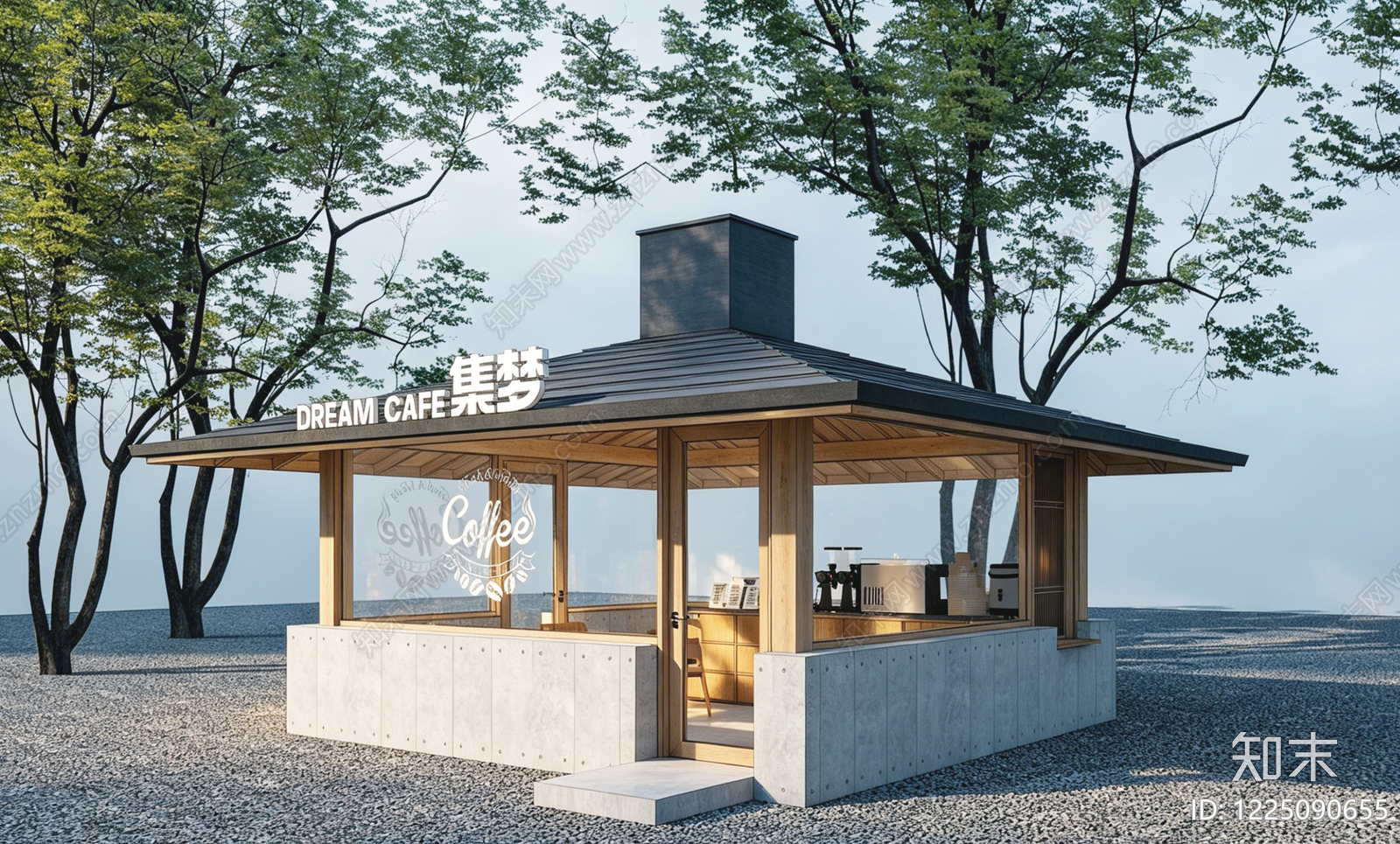 日式餐饮建筑SU模型草图
