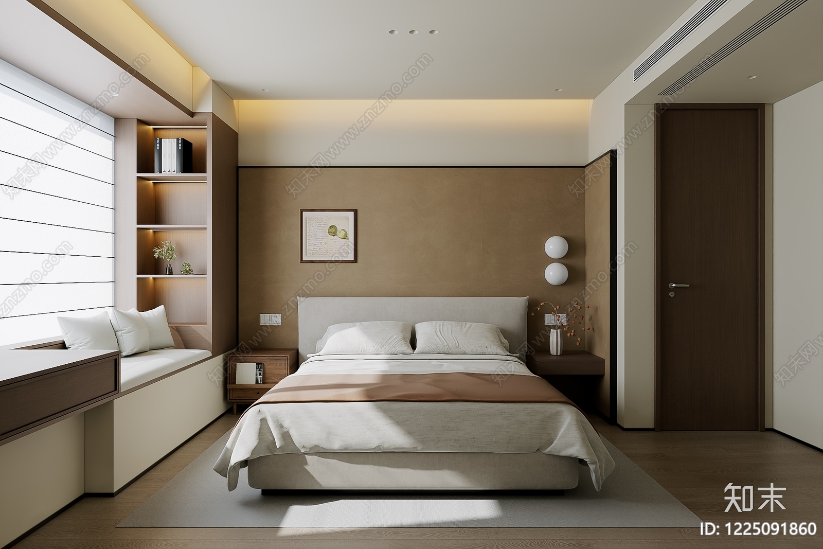 现代简约家居卧室3D模型下载【ID:1225091860】