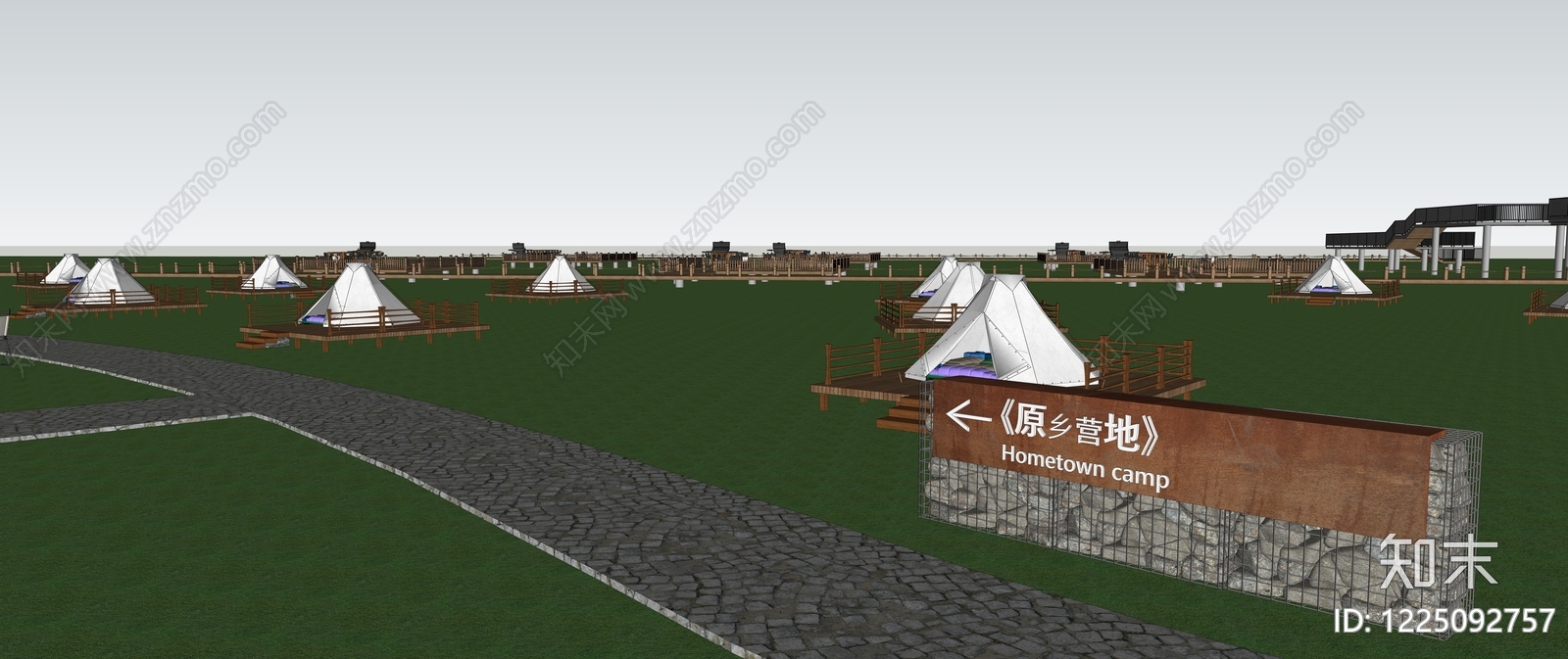 现代营地SU模型下载【ID:1225092757】