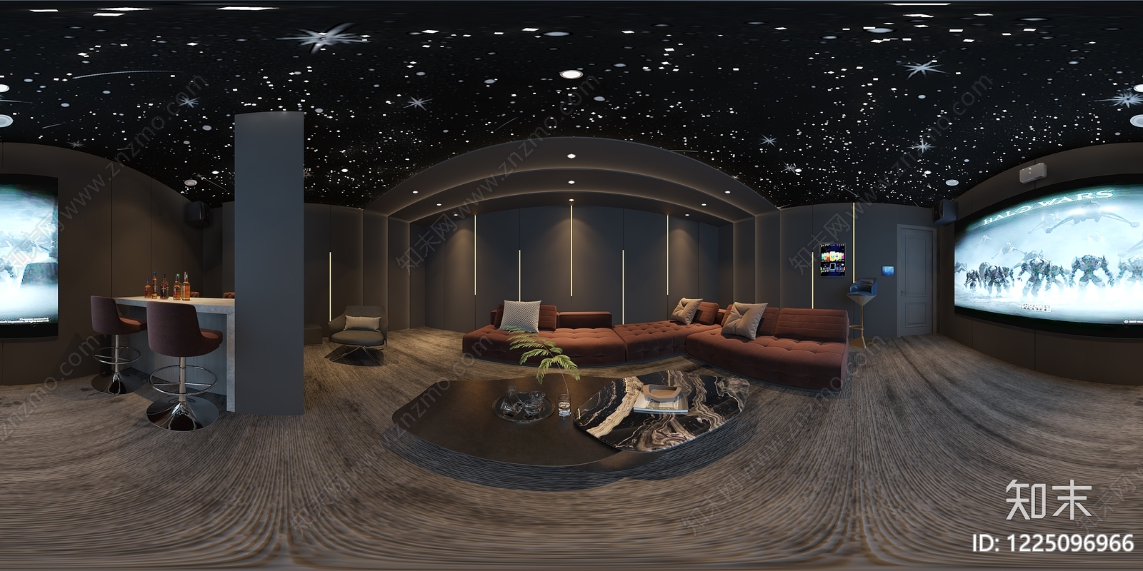 轻奢影音室3D模型下载【ID:1225096966】