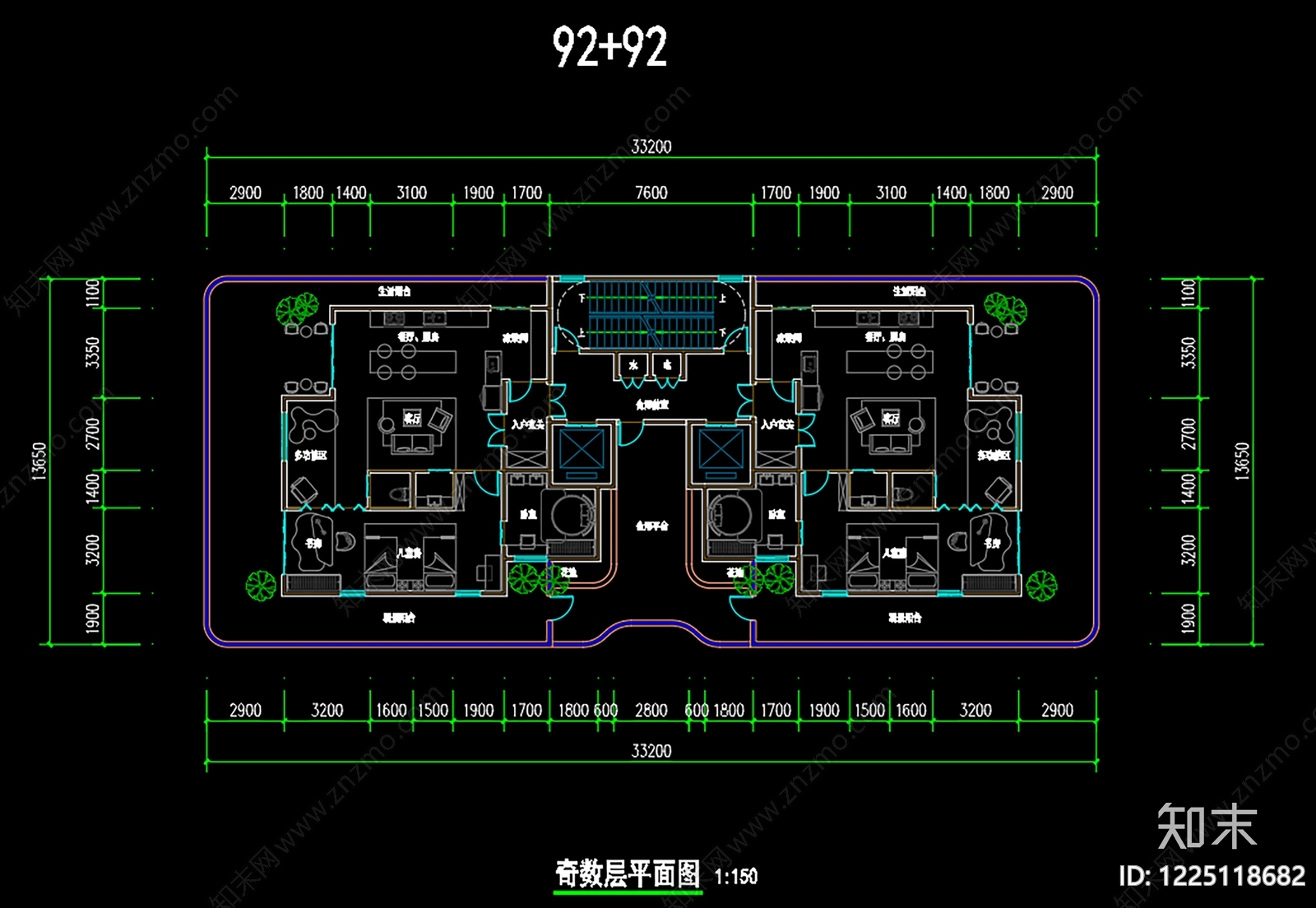 住宅楼建筑cad施工图下载【ID:1225118682】