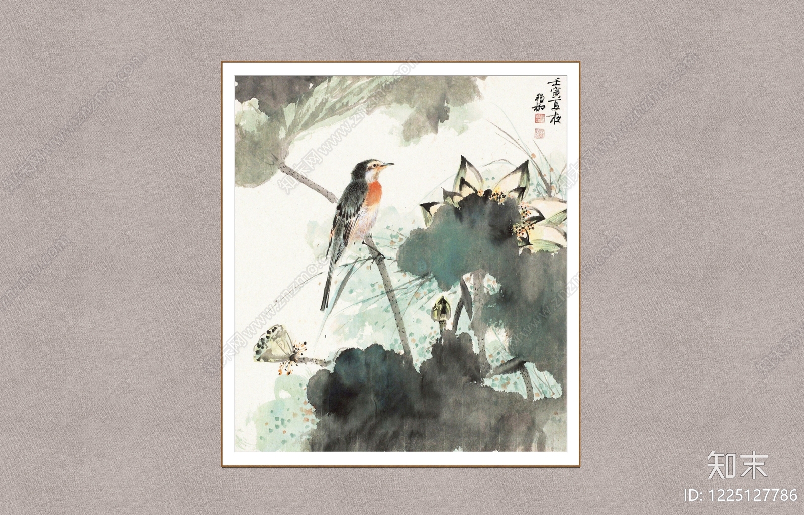 中式挂画SU模型下载【ID:1225127786】
