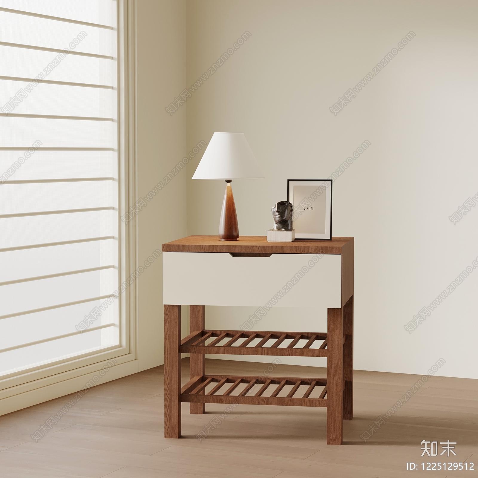 现代简约床头柜SU模型下载【ID:1225129512】