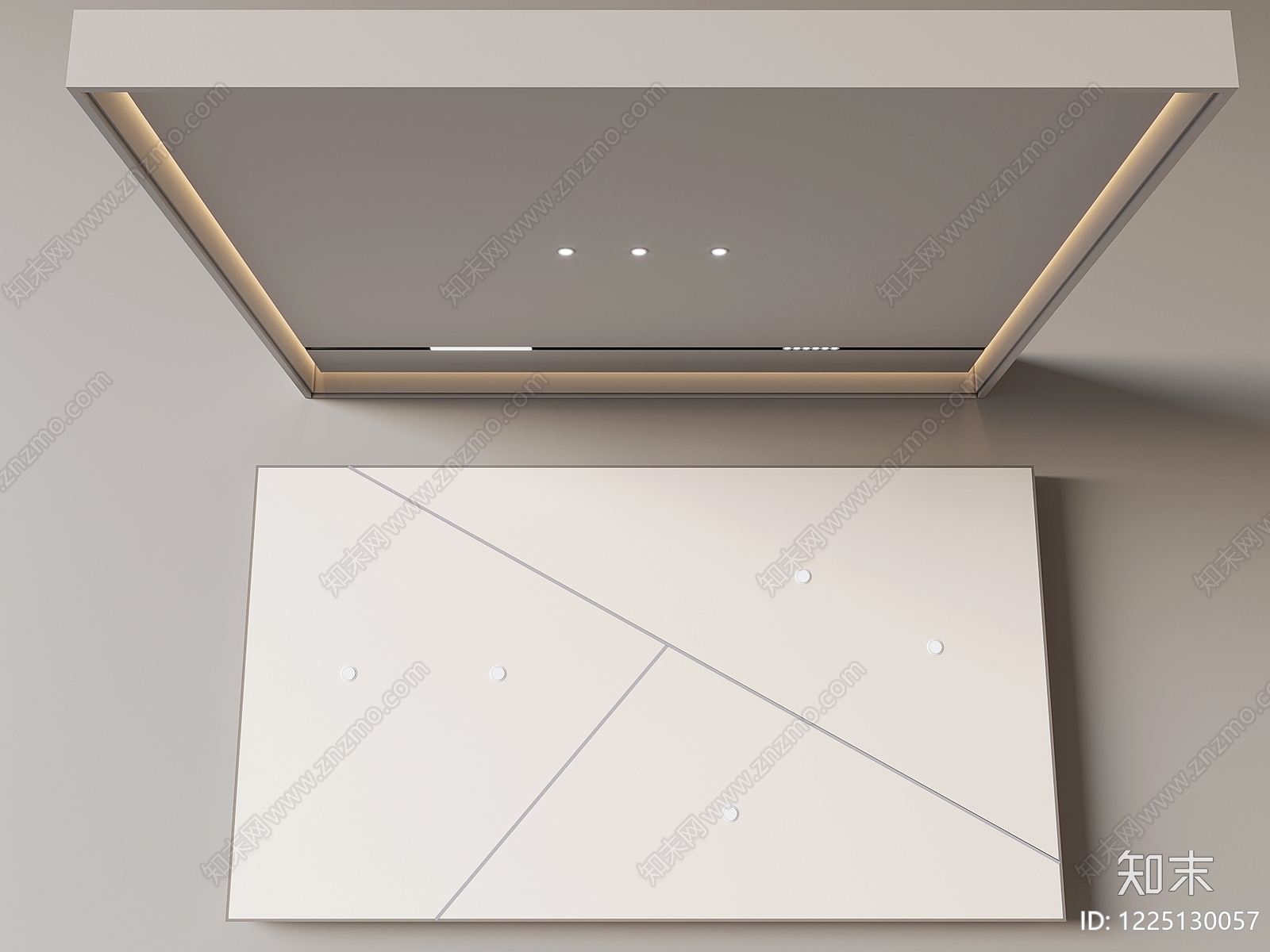 极简吊顶3D模型下载【ID:1225130057】