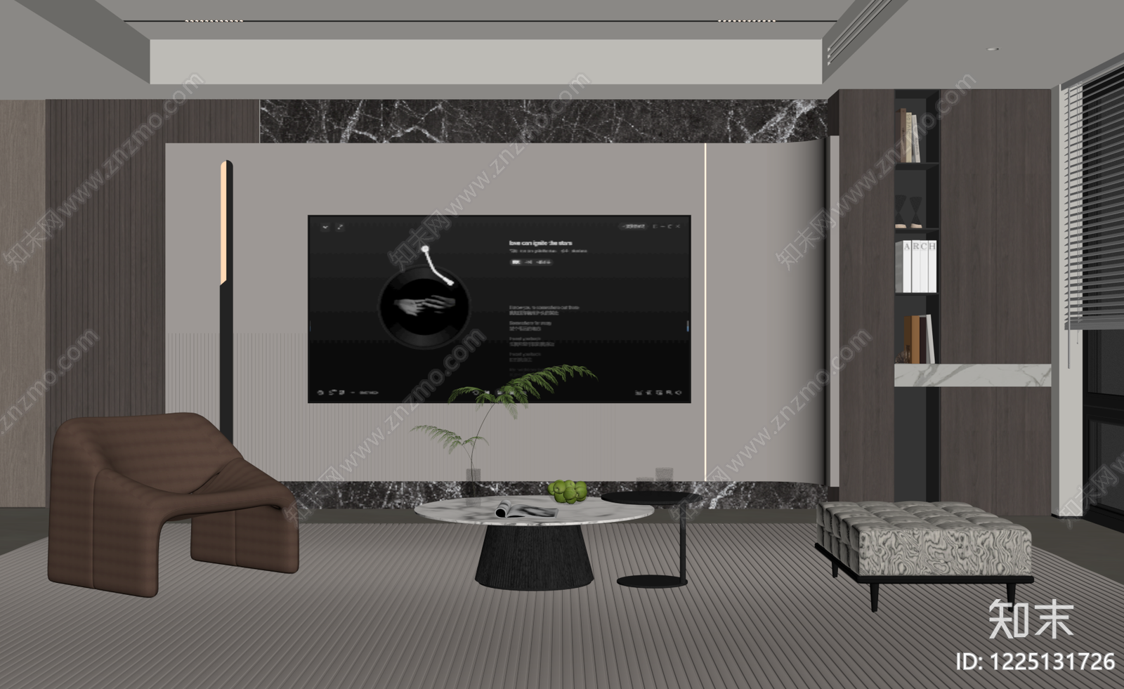 意式极简家居客厅SU模型下载【ID:1225131726】