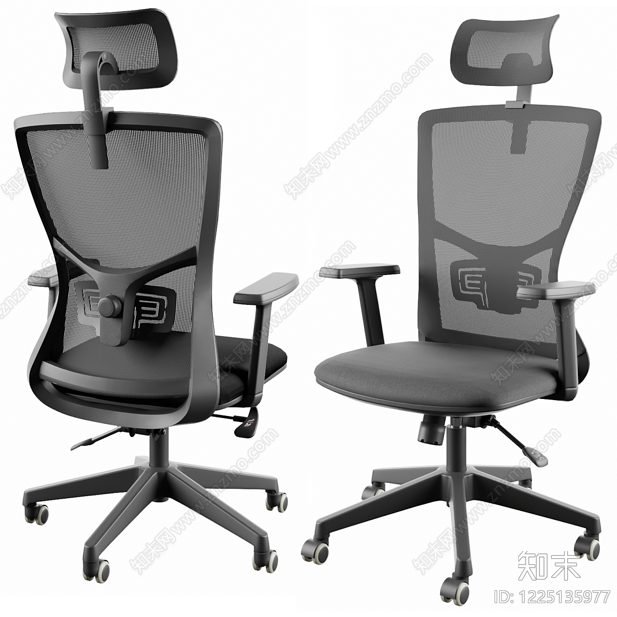 现代简约办公椅3D模型渲染效果图