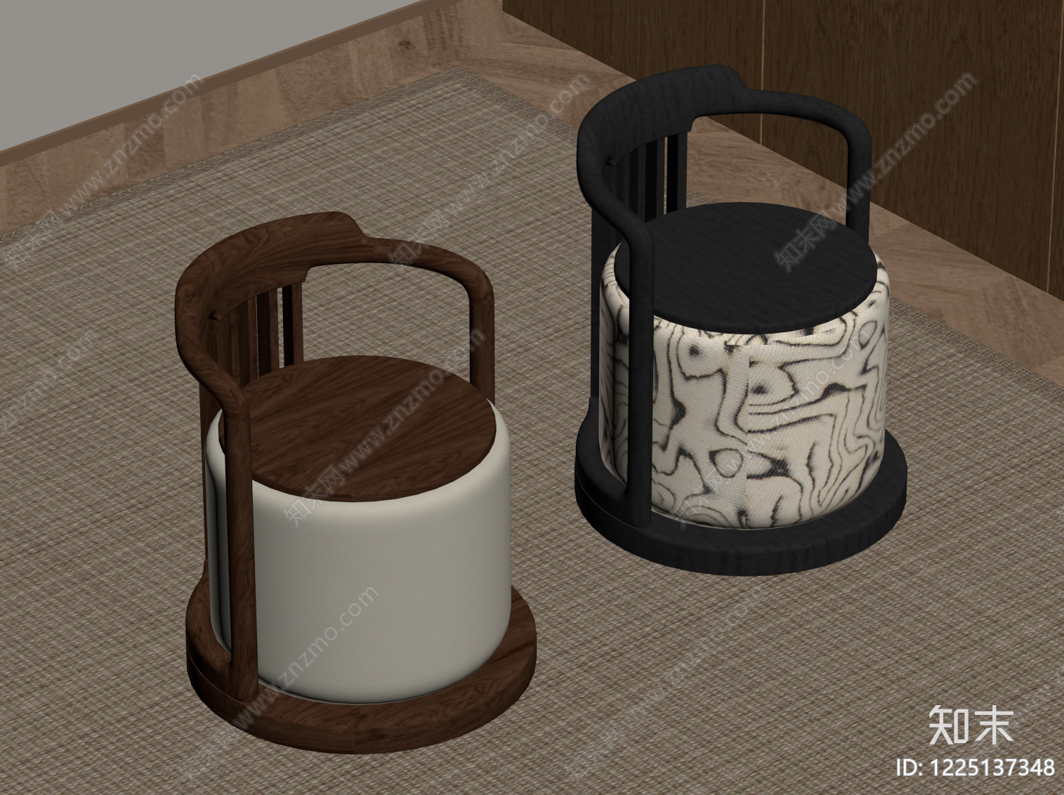 新中式其他凳子SU模型下载【ID:1225137348】