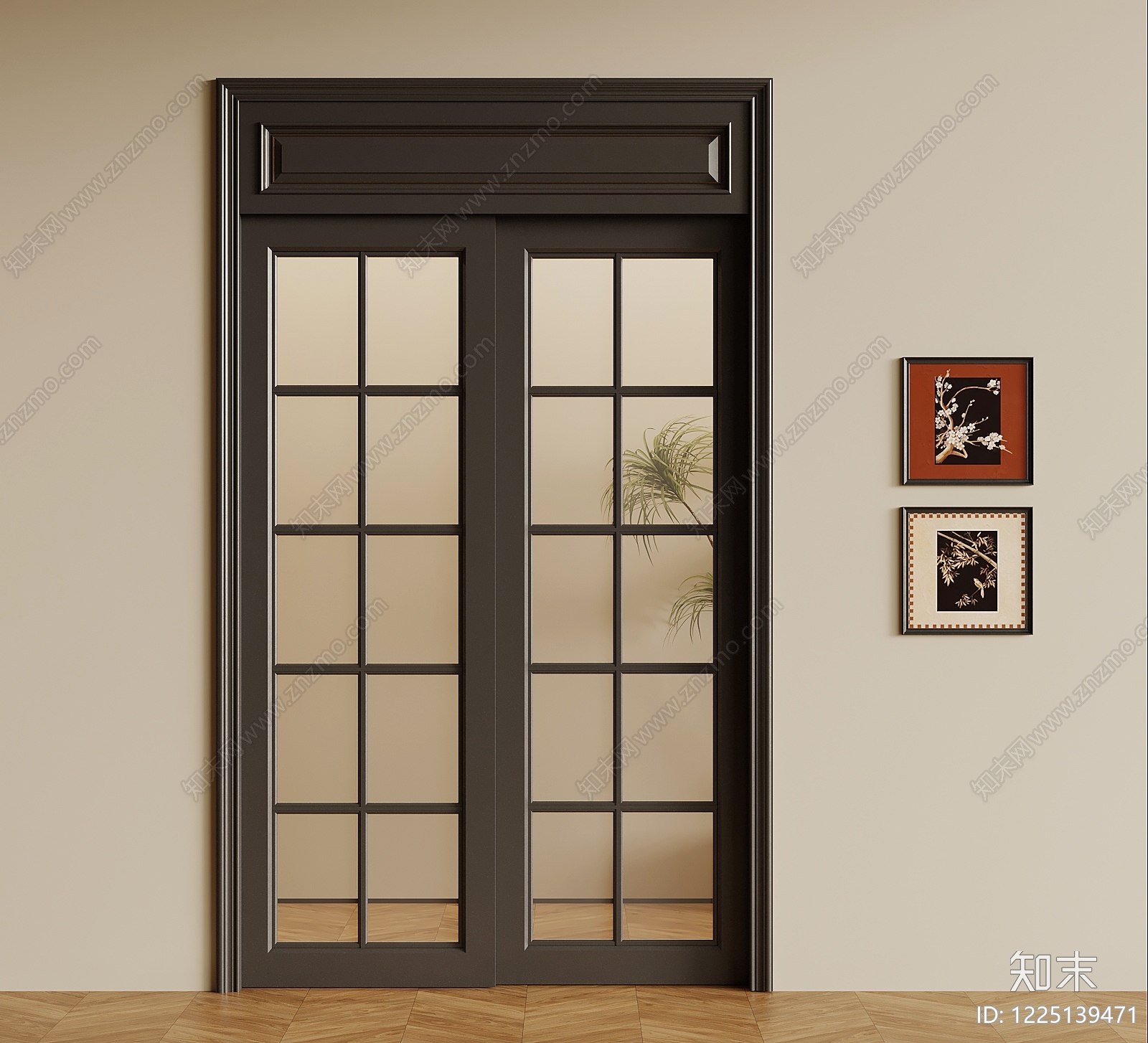 新中式双开门3D模型下载【ID:1225139471】
