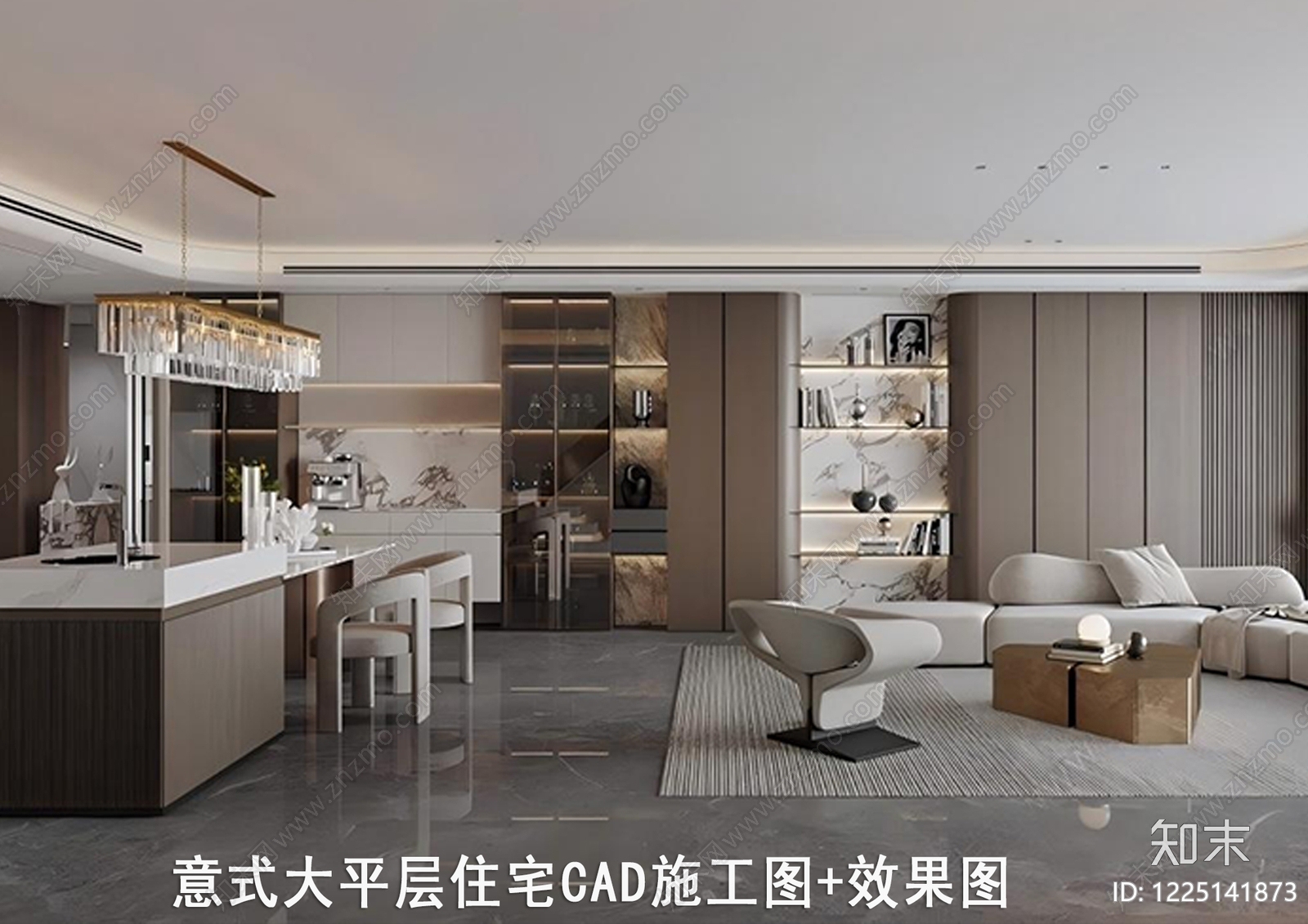 大平层cad施工图下载【ID:1225141873】