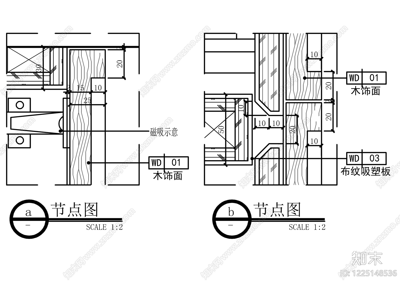 柜体节点cad施工图下载【ID:1225148536】