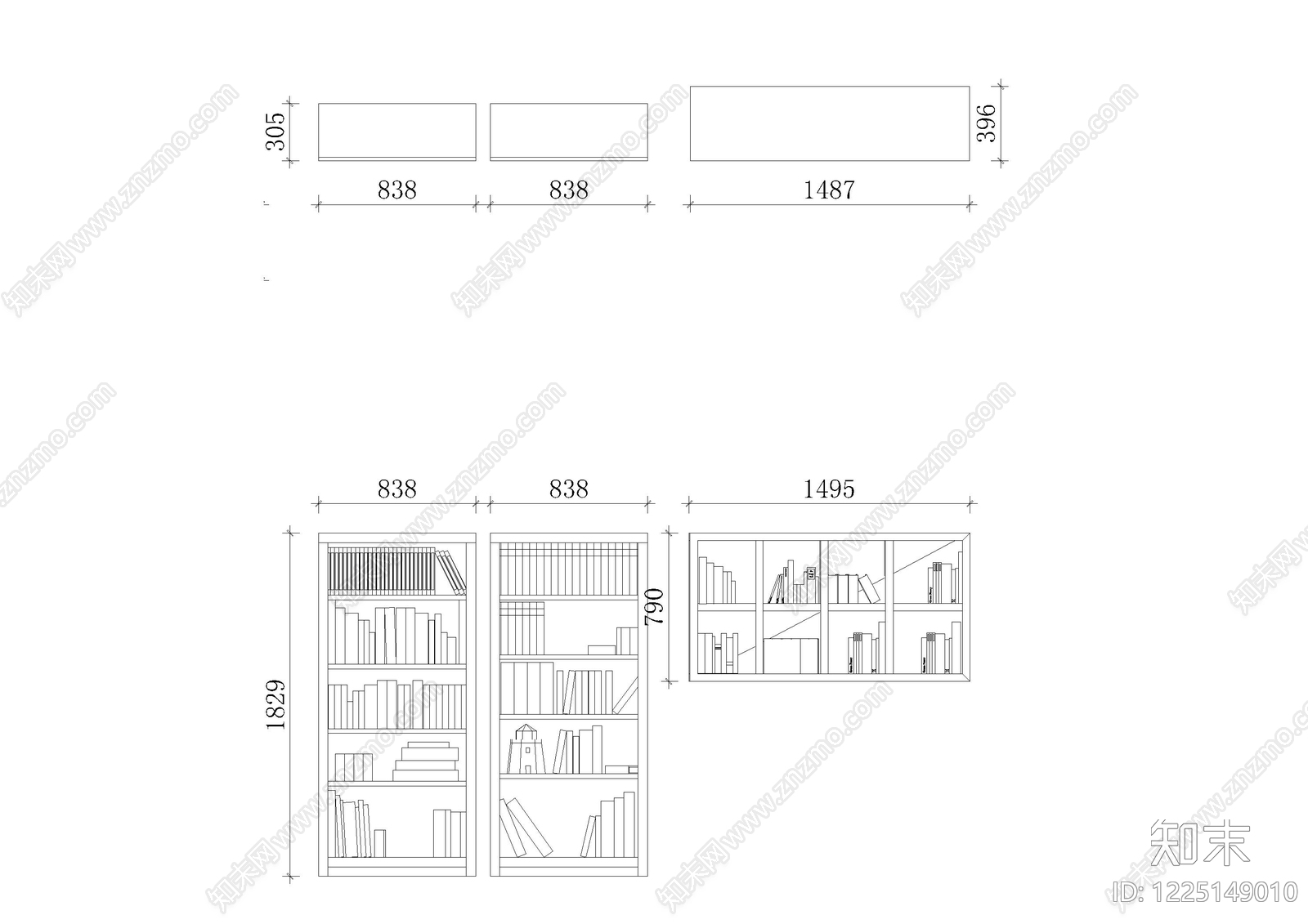 柜子cad施工图下载【ID:1225149010】