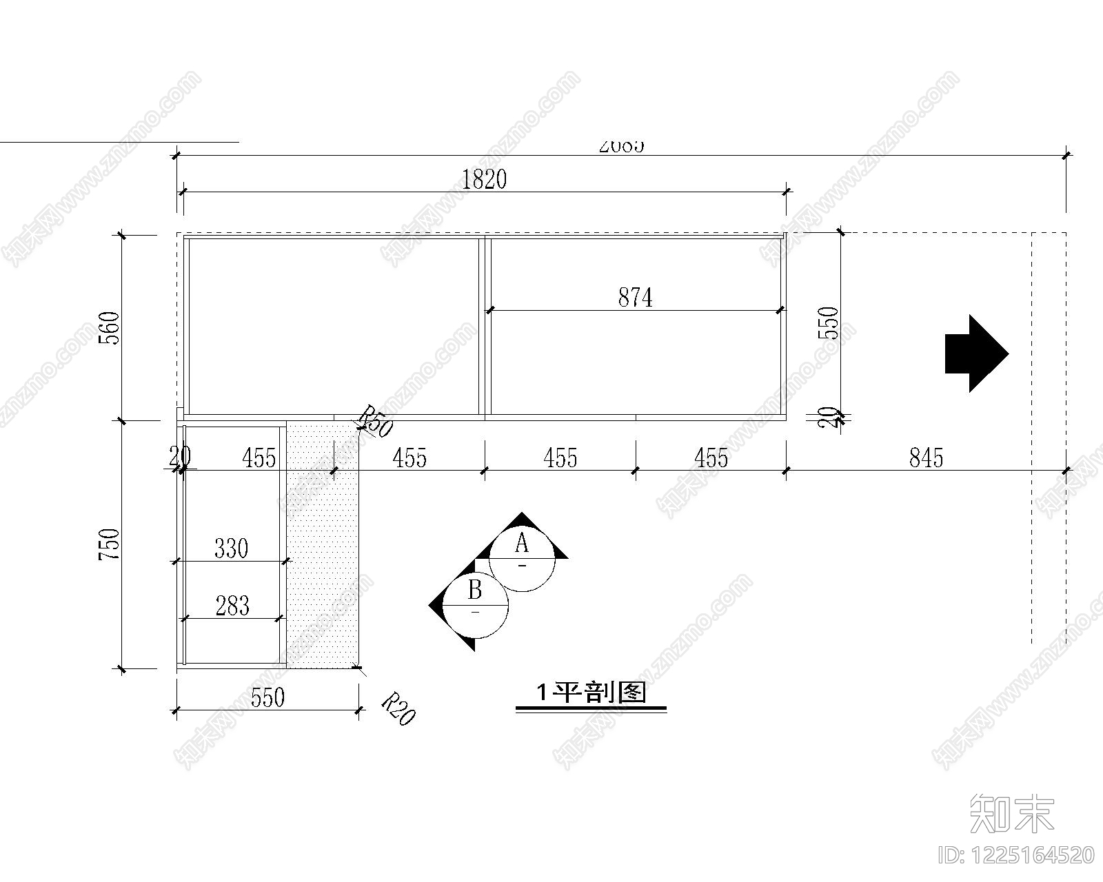 柜子cad施工图下载【ID:1225164520】