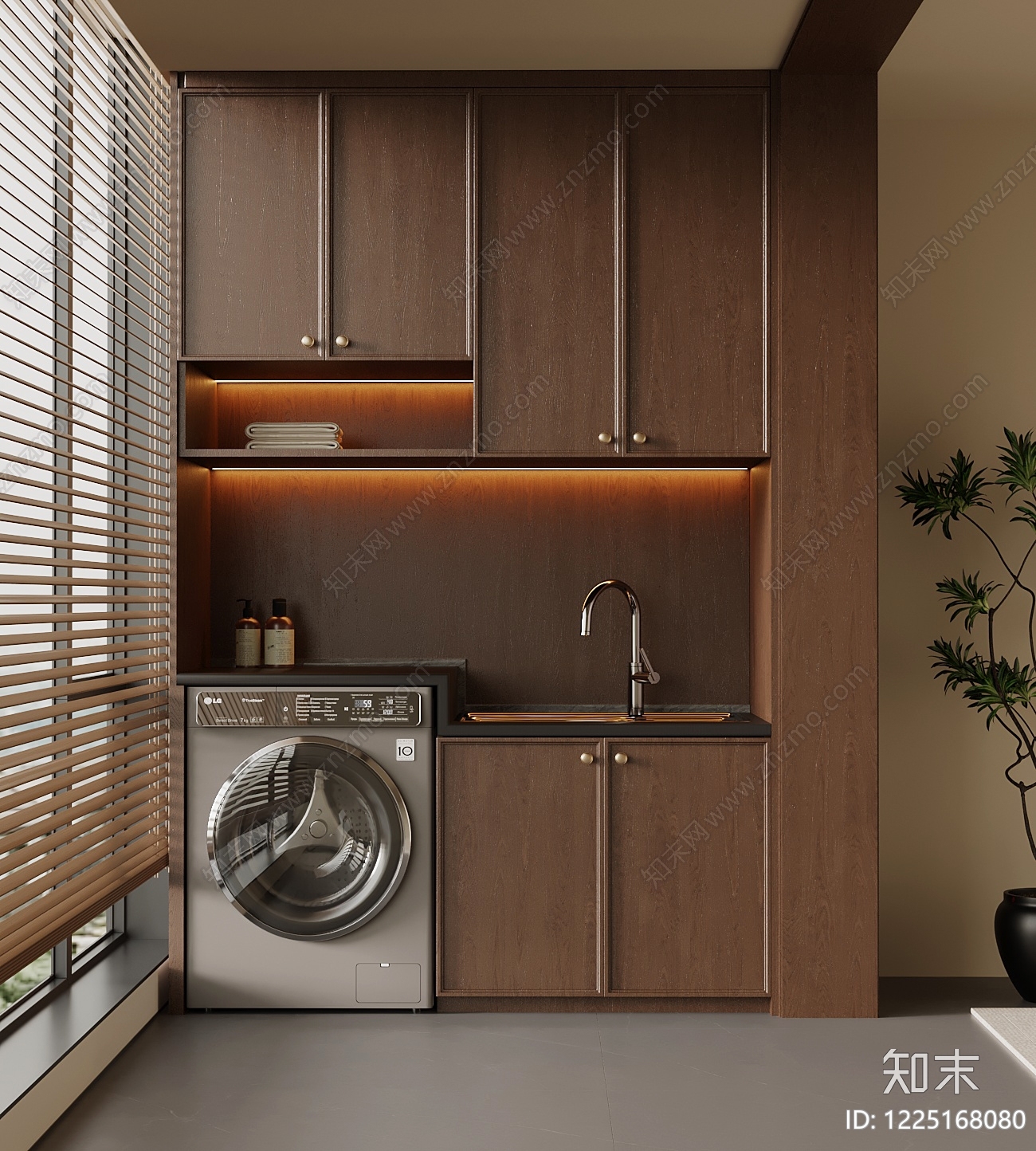 中古风洗衣机柜SU模型下载【ID:1225168080】