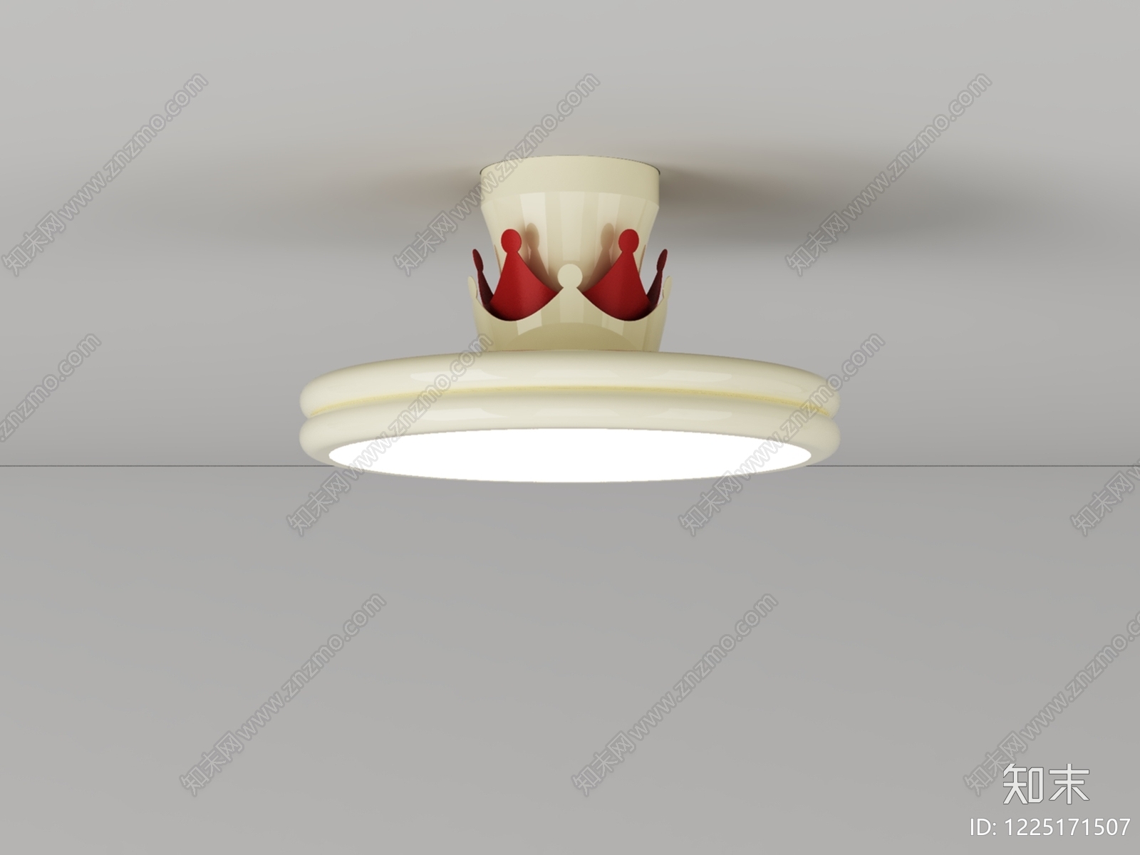 奶油风儿童房吸顶灯3D模型下载【ID:1225171507】