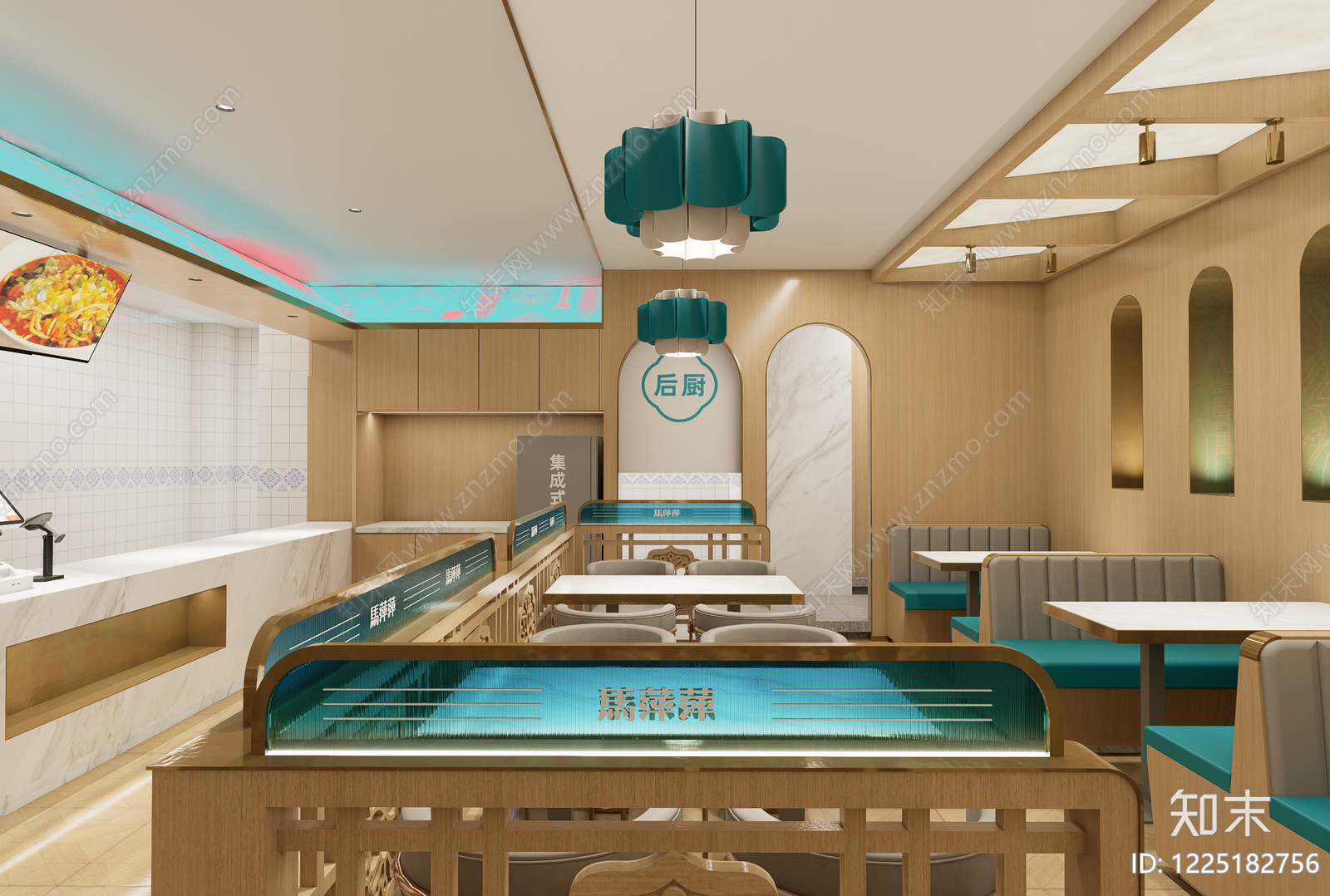 轻奢中餐厅SU模型下载【ID:1225182756】
