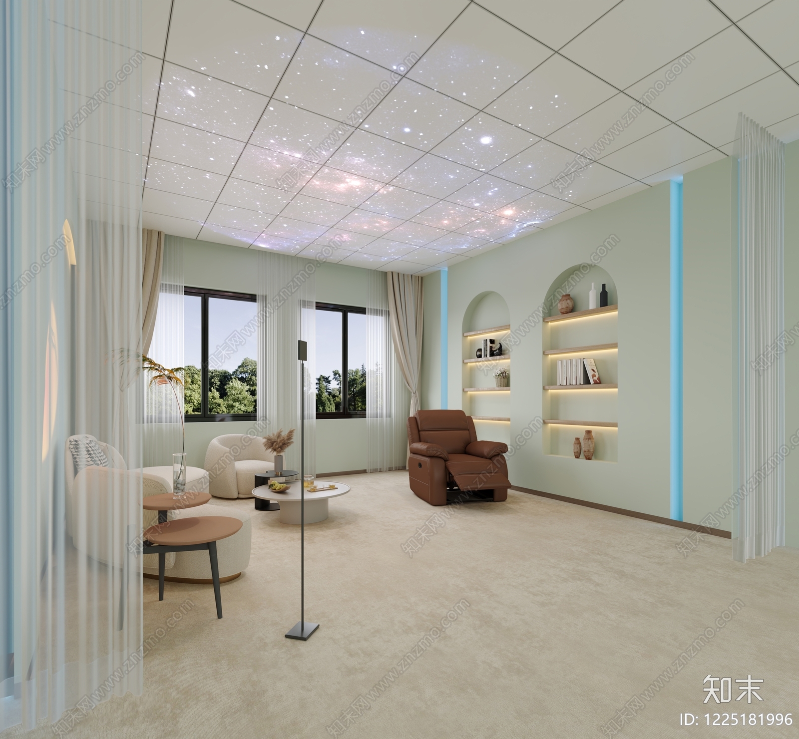 奶油风休息室3D模型下载【ID:1225181996】