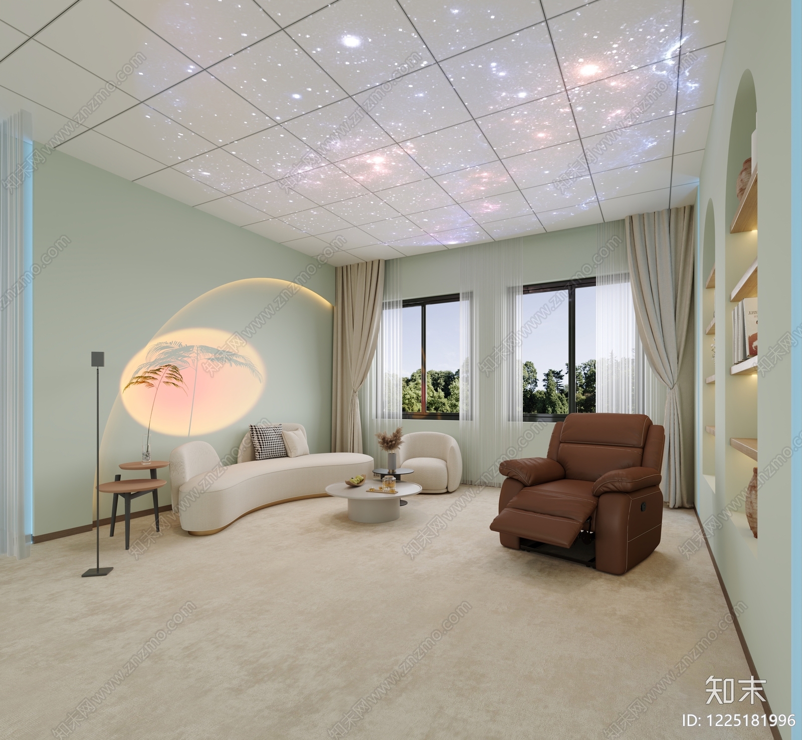 奶油风休息室3D模型下载【ID:1225181996】