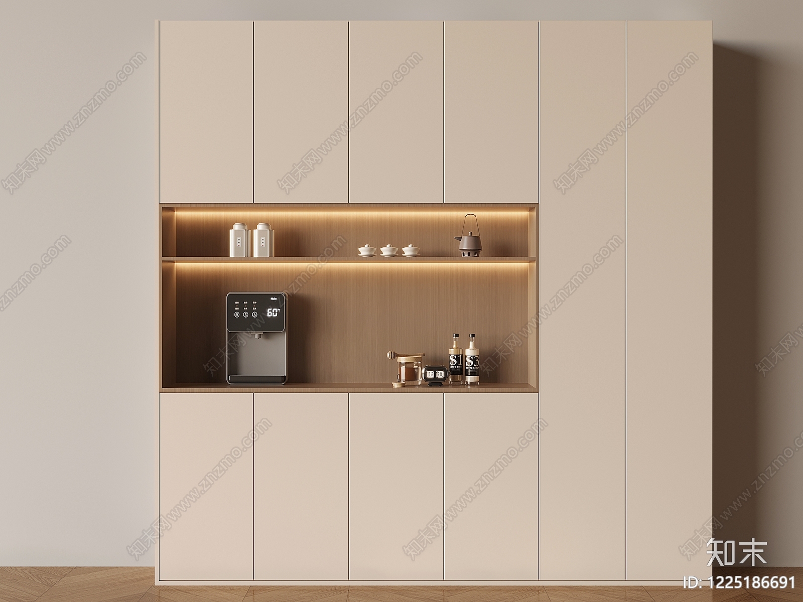 奶油风餐边柜SU模型下载【ID:1225186691】