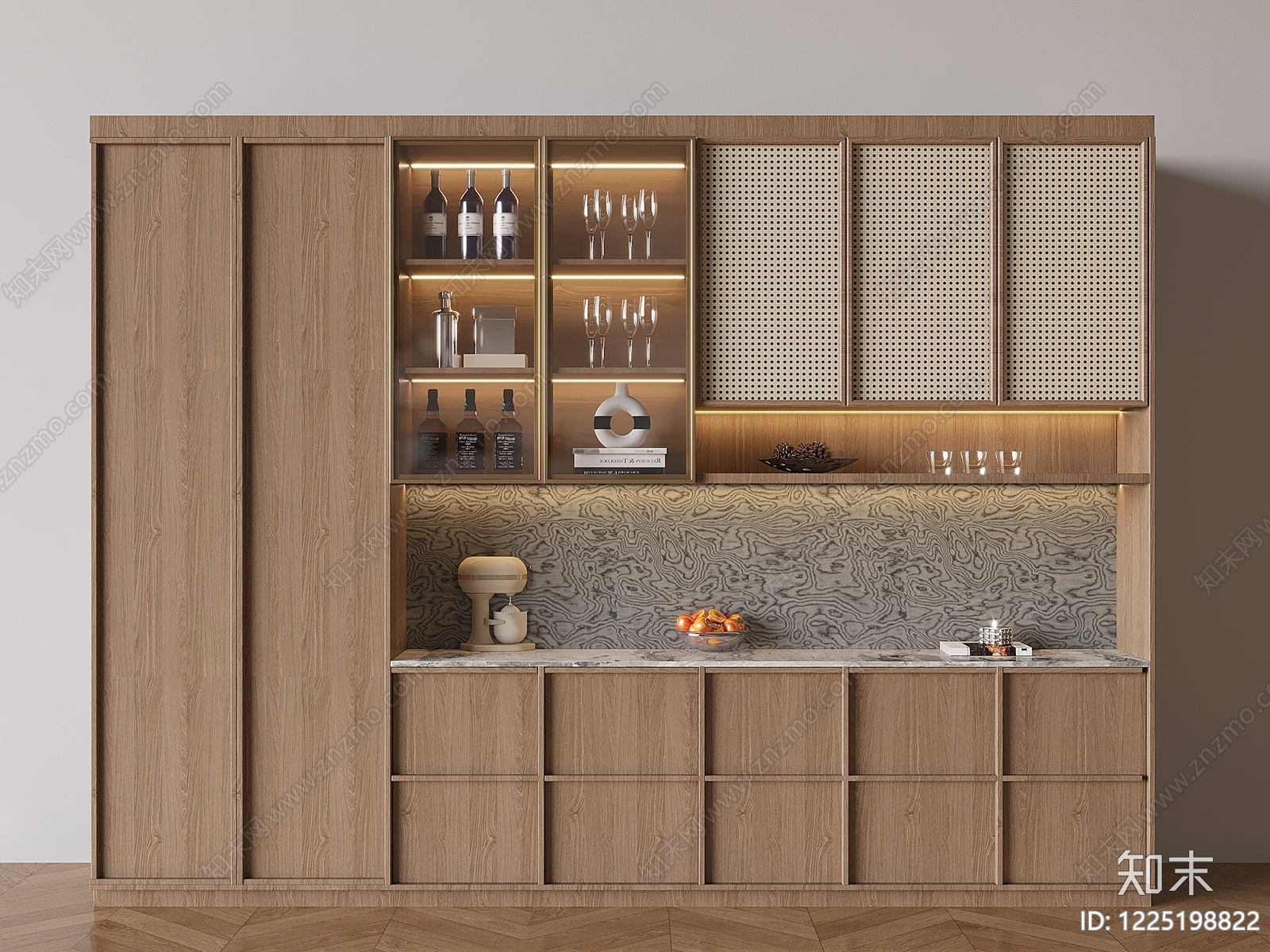 轻奢酒柜3D模型下载【ID:1225198822】