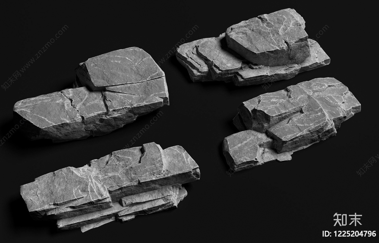 侘寂石头3D模型下载【ID:1225204796】