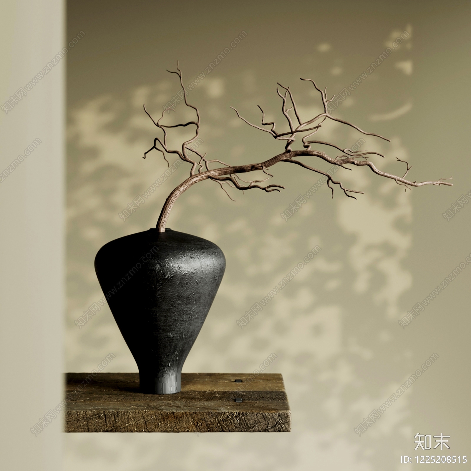 侘寂花艺3D模型下载【ID:1225208515】