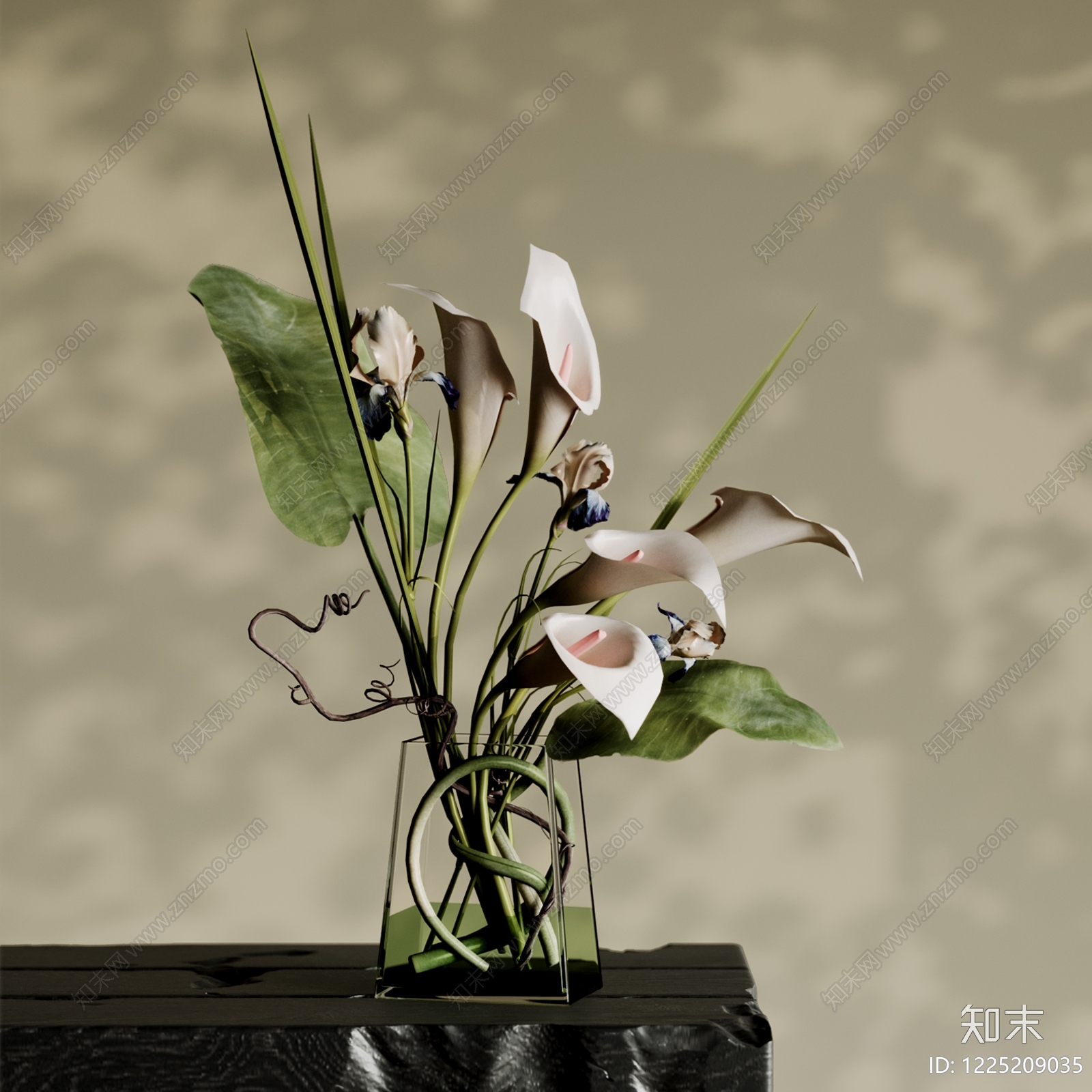 现代花艺3D模型下载【ID:1225209035】