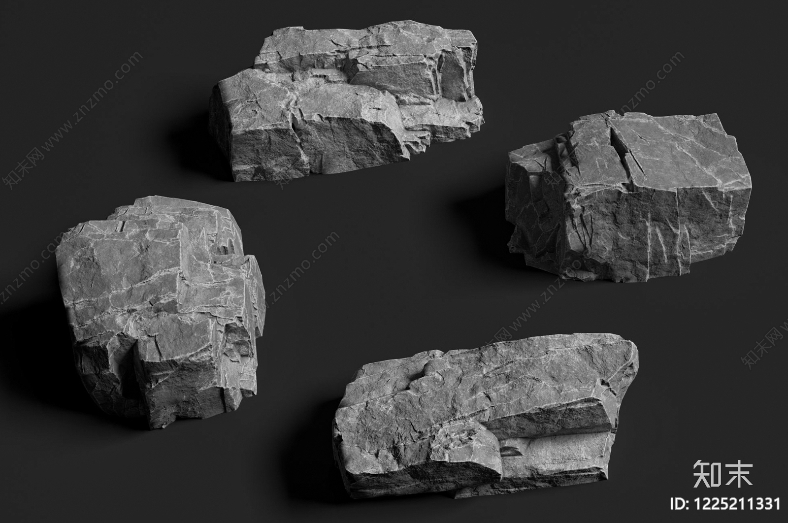 侘寂石头3D模型下载【ID:1225211331】