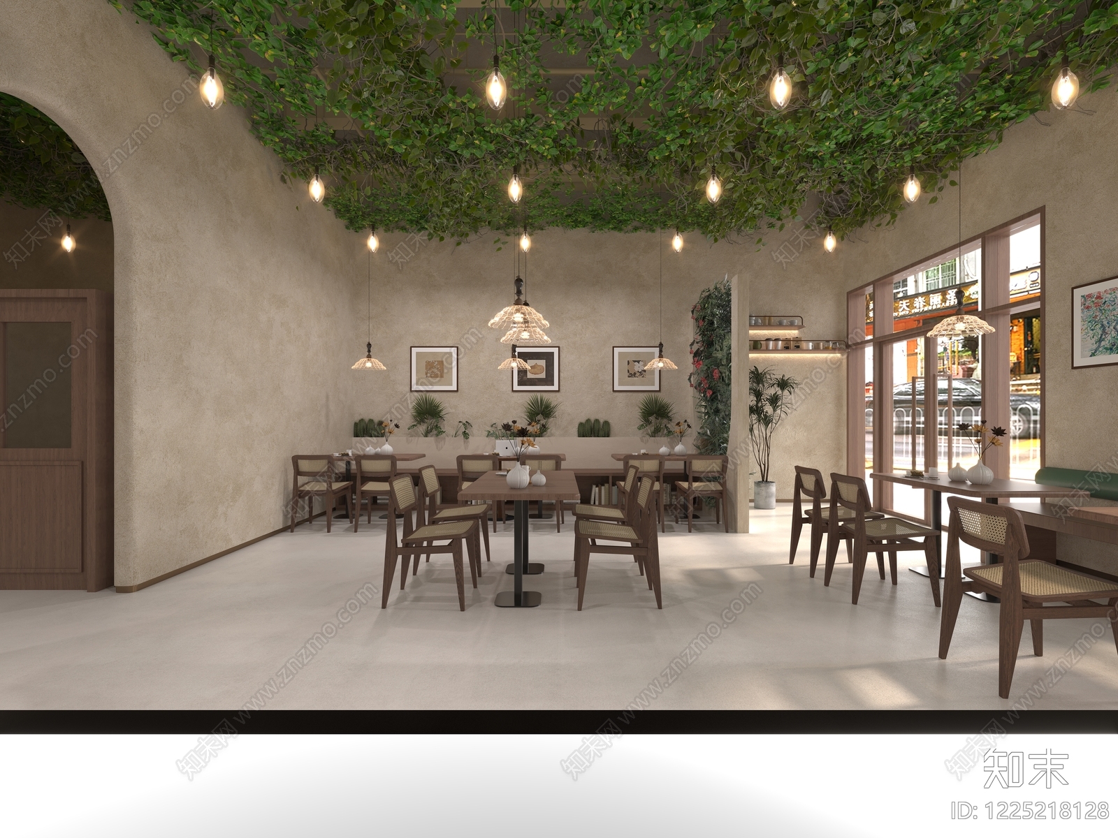 奶油风咖啡厅3D模型下载【ID:1225218128】